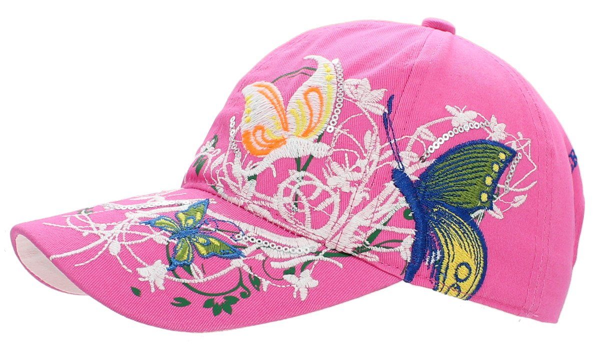 Schirmmütze Kappe Cap Bunt Baseball Frauen Belüftungslöcher Baseballkappe mit dy_mode Damen Sommerliche K230-Pink