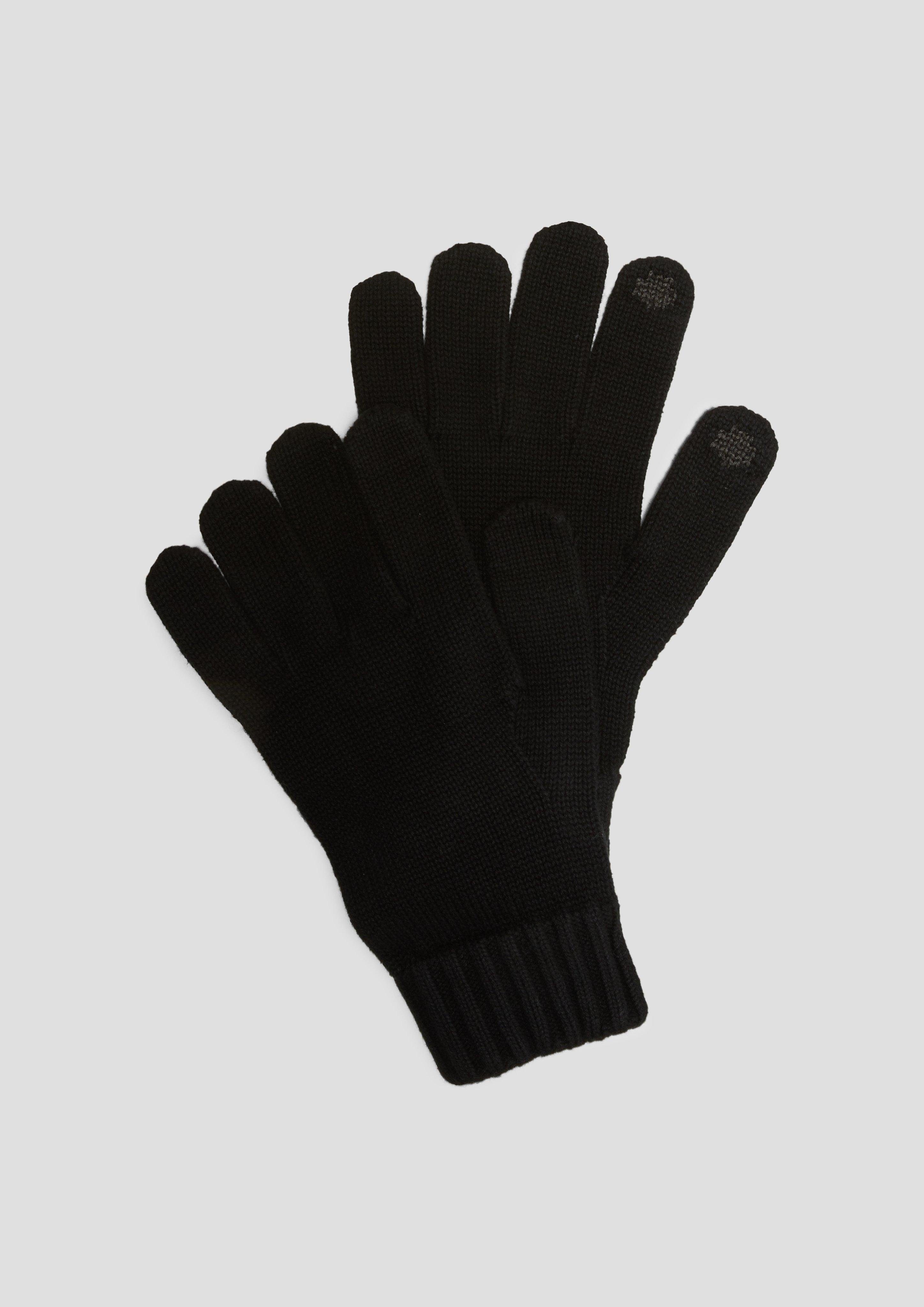 Strickhandschuhe Strickhandschuhe aus Baumwolle schwarz s.Oliver