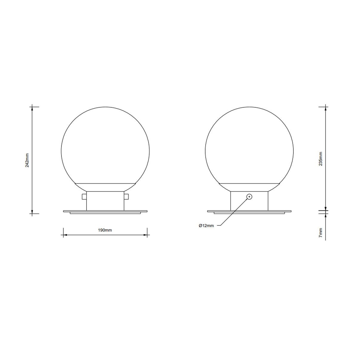Decor Walther Deckenleuchten Globe 20 Bad-Deckenleuchte Ø 19 cm IP44, LED wechselbar, Badezimmer Deckenlampe, E27
