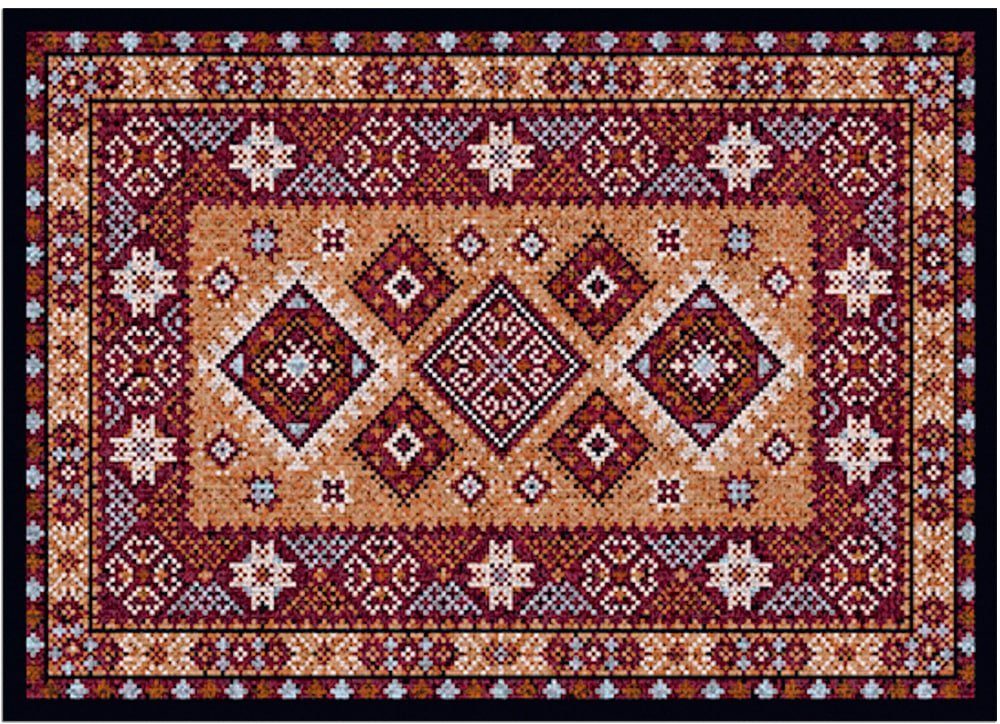 Fußmatte Türmatte Persisch rot braun in 50x70 cm als Fussabtreter, matches21 HOME & HOBBY, rechteckig, Höhe: 5 mm, Rutschfester Türvorleger für innen als waschbare Schmutzfangmatte