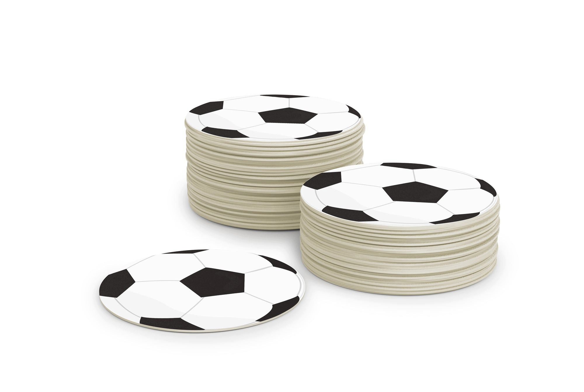 FLYERALARM Bierdeckel Untersetzer für Gläser I Fußball Design I 50 Stück I WM Tischdeko, WM Fußball Deko Public Viewing Länder 2026 EM