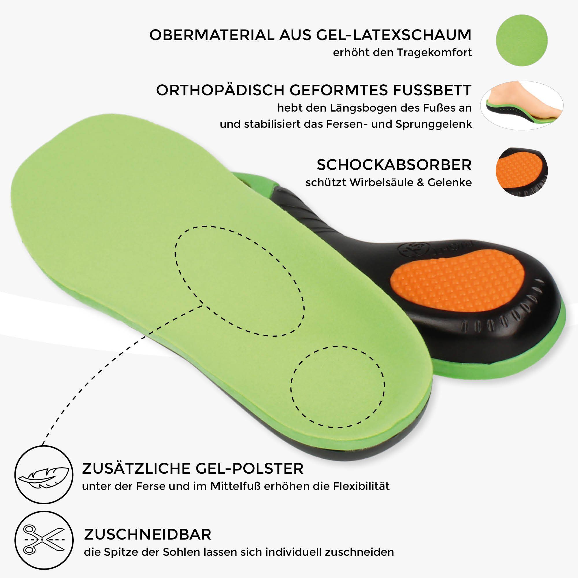 Schuheinlagen Einlegesohlen Fußbett filsko gegen Sohlen Plattfüße