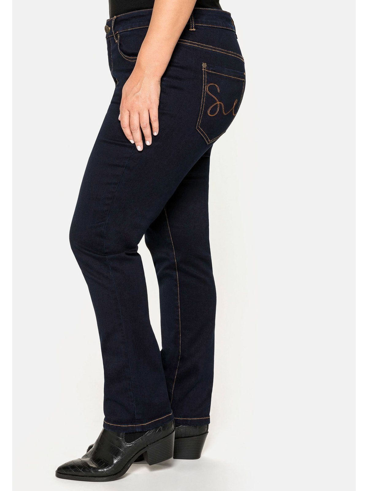 Stretch-Jeans Größen im Denim 5-Pocket-Stil Sheego Große black blue
