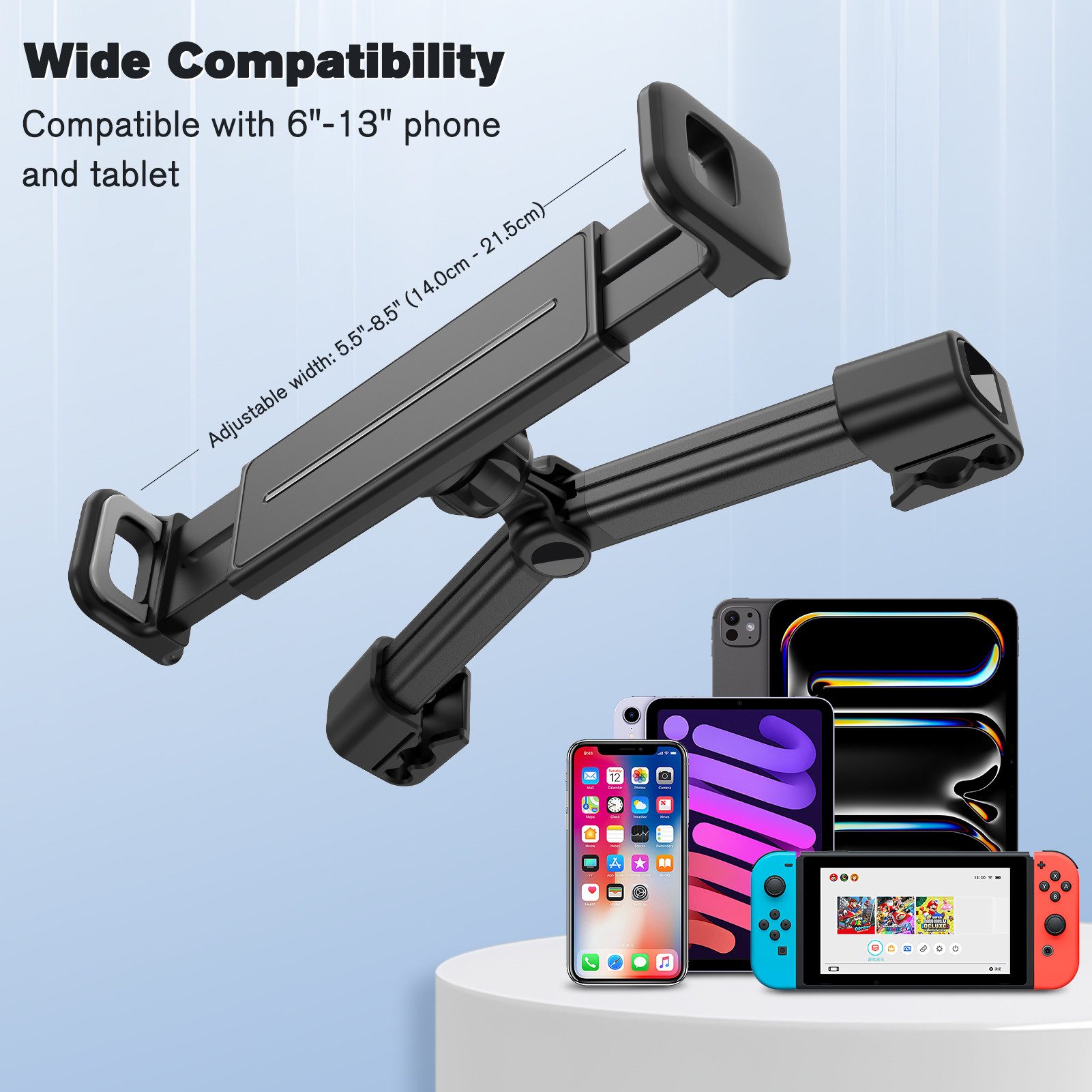 Fintie Tablet-Halterung Auto Universal Tablet Halter–360° drehbar Verstellbare KFZ-Kopfstützen, (bis 13 Zoll, für iPad Air/Pro/Mini, Samsung Galaxy Tab, Smartphone, Kindle usw)