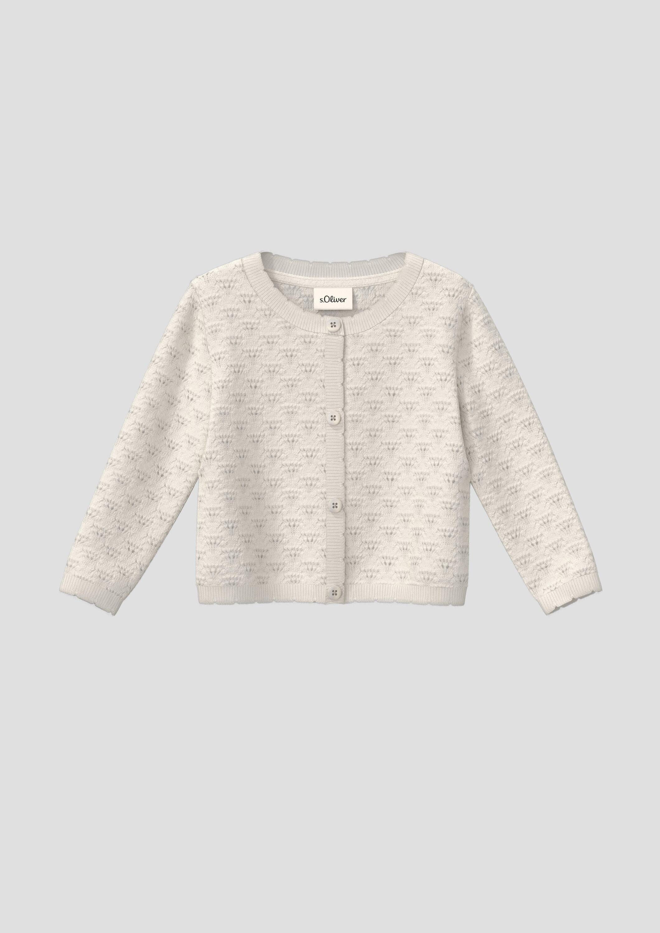 s.Oliver Cardigan Strickjacke Strickjacke mit Ajourmuster