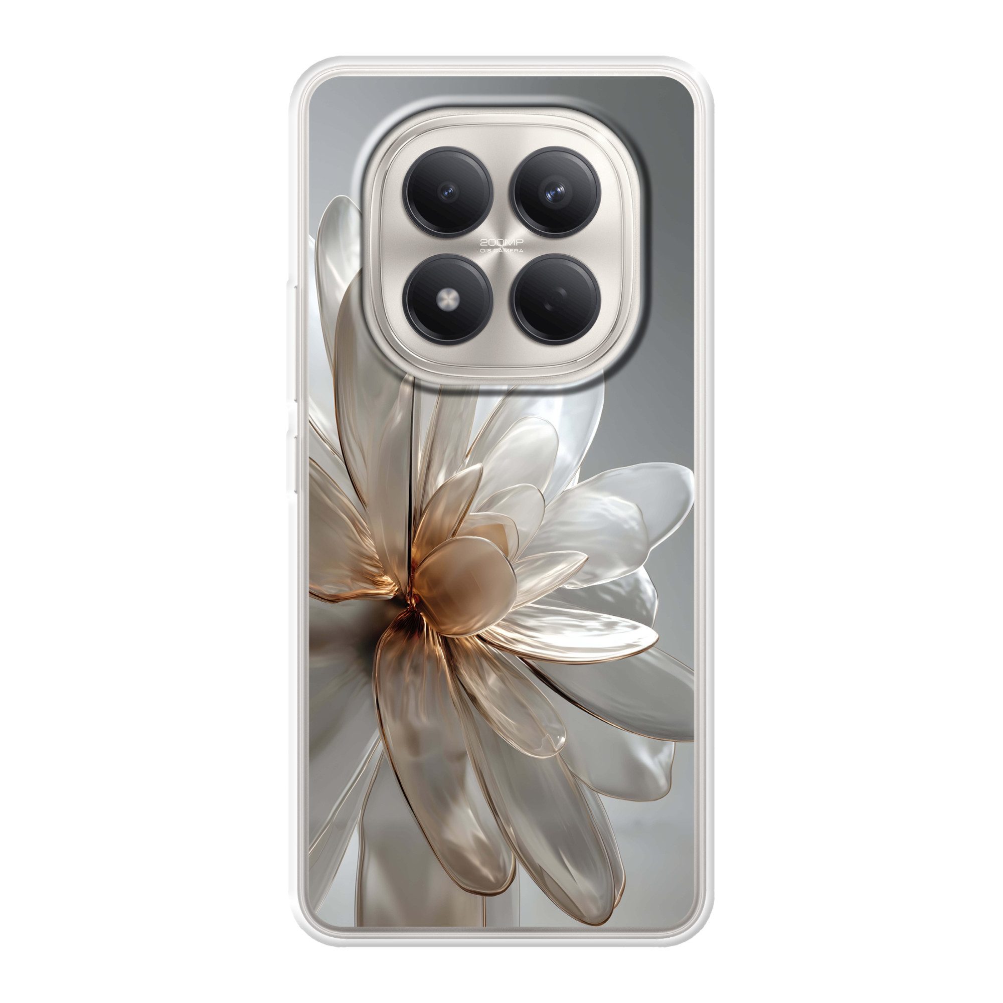 MuchoWow Handyhülle für Xiaomi Redmi Note 15 Pro 4G Blume - Weiß - Neutral, Handy Case, Silikon, Bumper Case Dünn