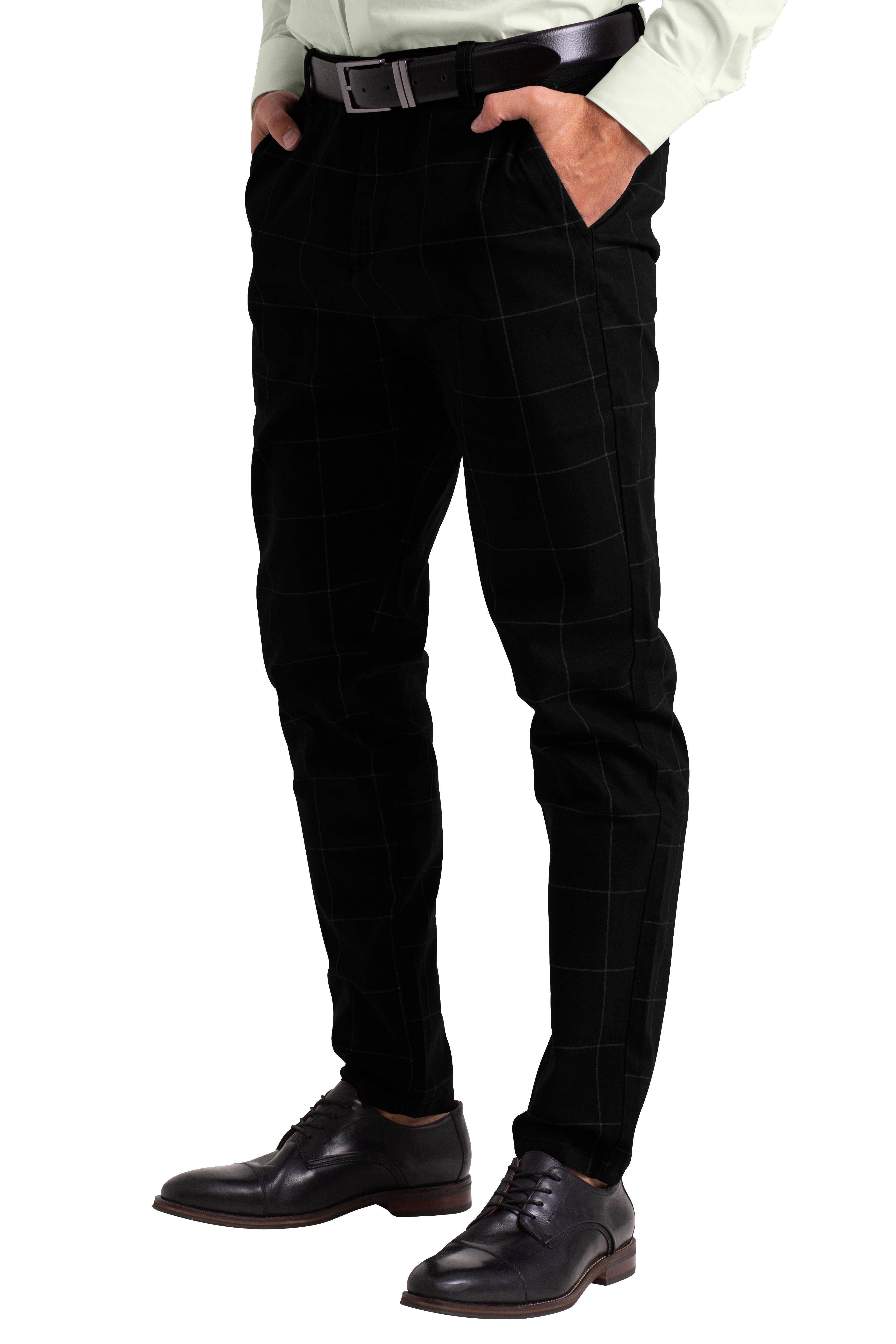 BlauerHafen Chinohose Herren Formaler Check Hose günstig online kaufen