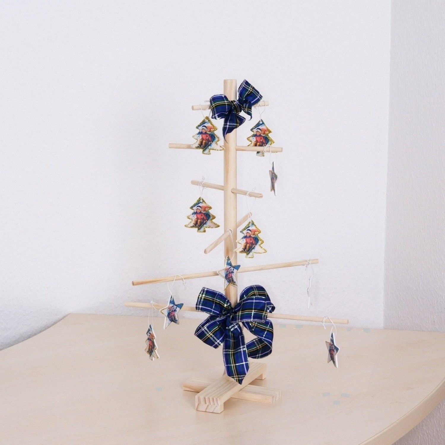 Deko AS Dekobaum Stylischer Minibaum - helles Naturholz - ca. 50cm hoch - T 500