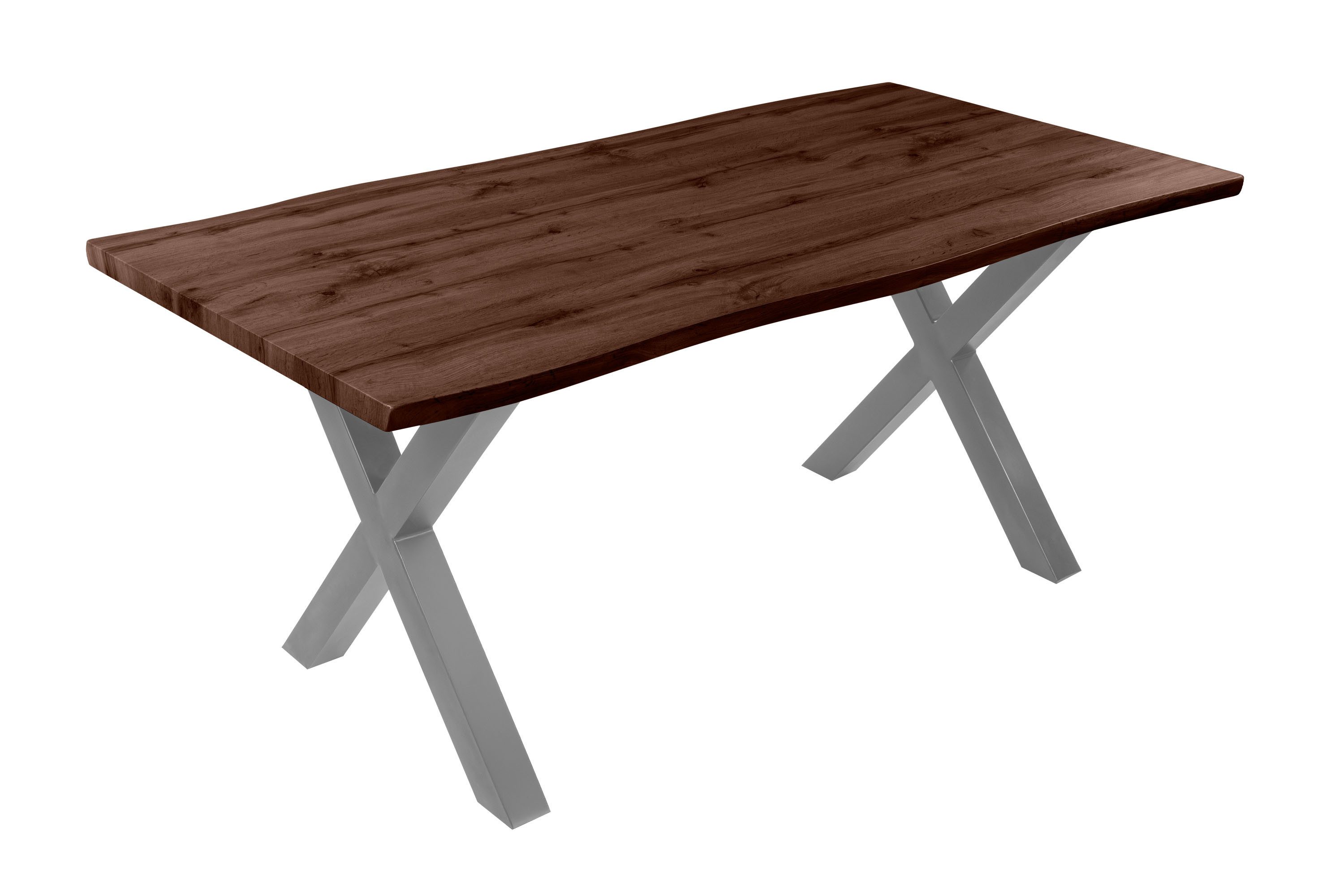 Loreno® Esstisch Josy, Nussbaumholz, Baumkante, MDF-Platte, günstig online kaufen