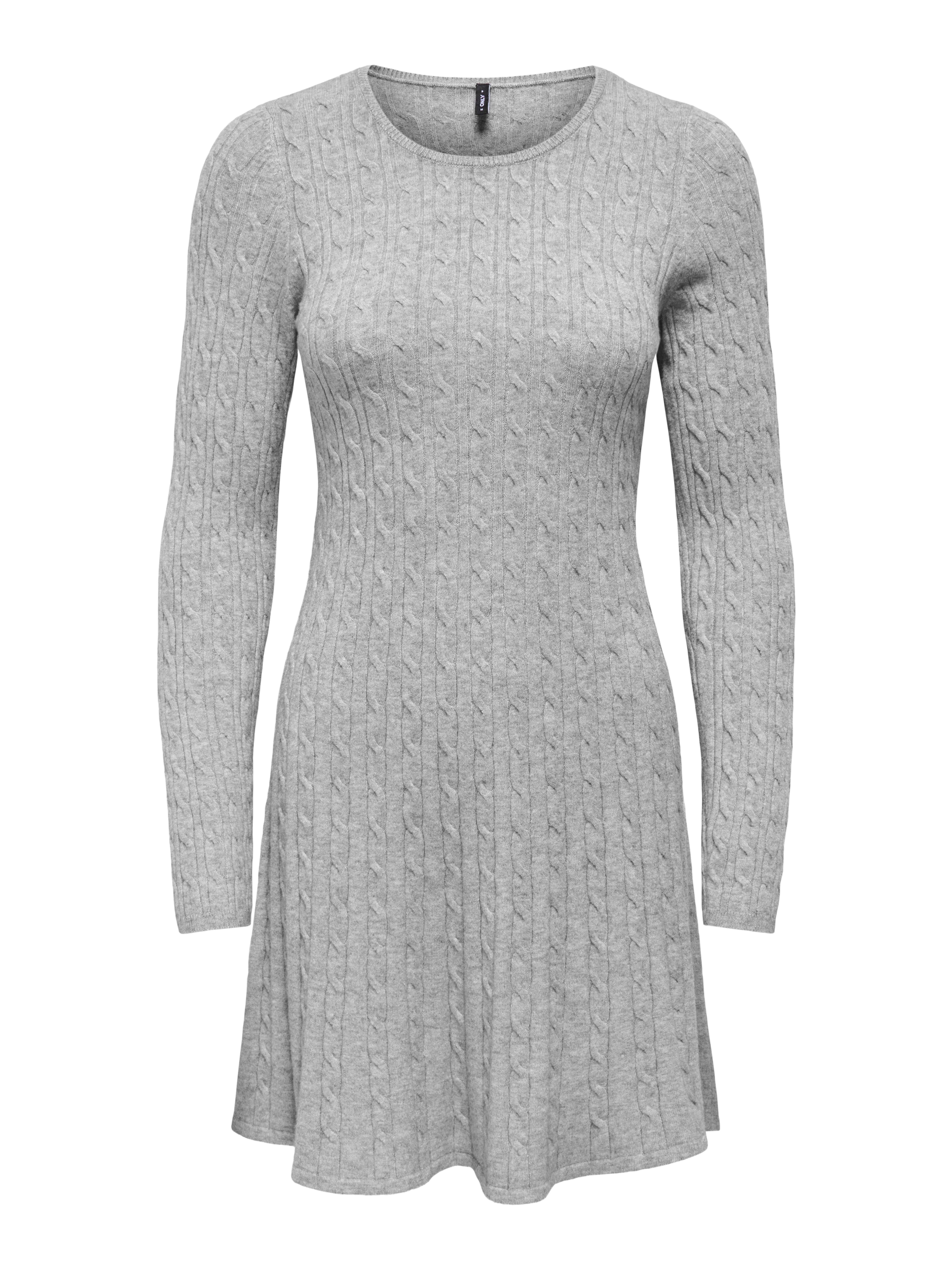 ONLY Strickkleid ONLIBI LS O-NECK CABLE DRESS CC KNT Viskosemischung, regular fit