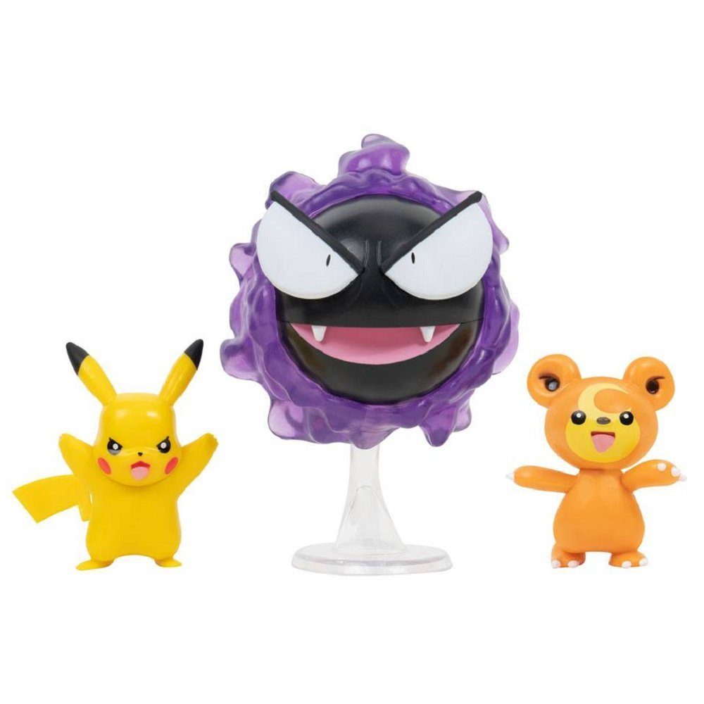 3er-Pack Pokémon & Teddiursa POKÉMON Pikachu, Teddiursa, Figuren Spielfigur Nebulak Battle Nebulak Pikachu.