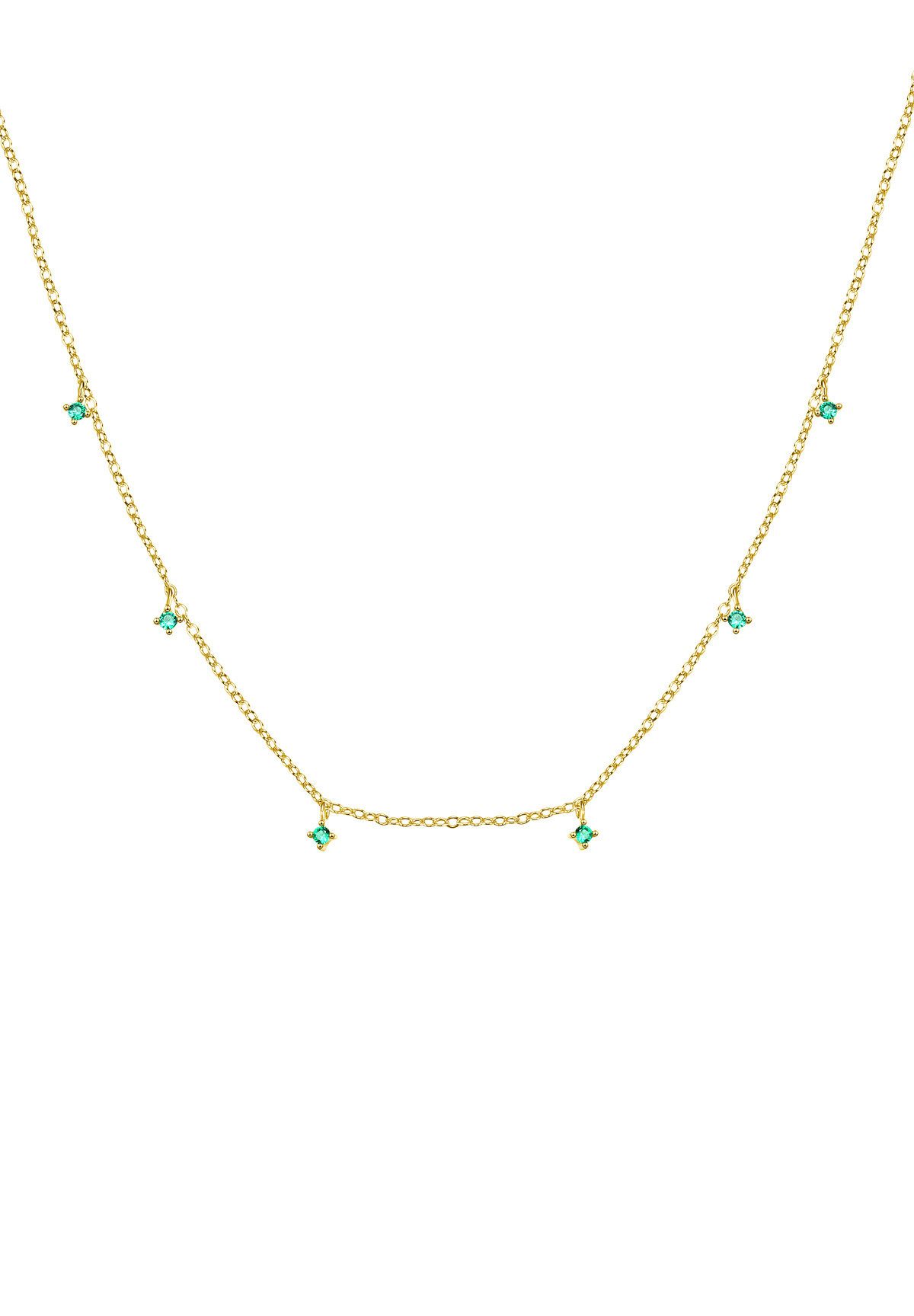 Hey Happiness Silberkette Kristall Anhänger, 18K Roségold vergoldet, Silber günstig online kaufen