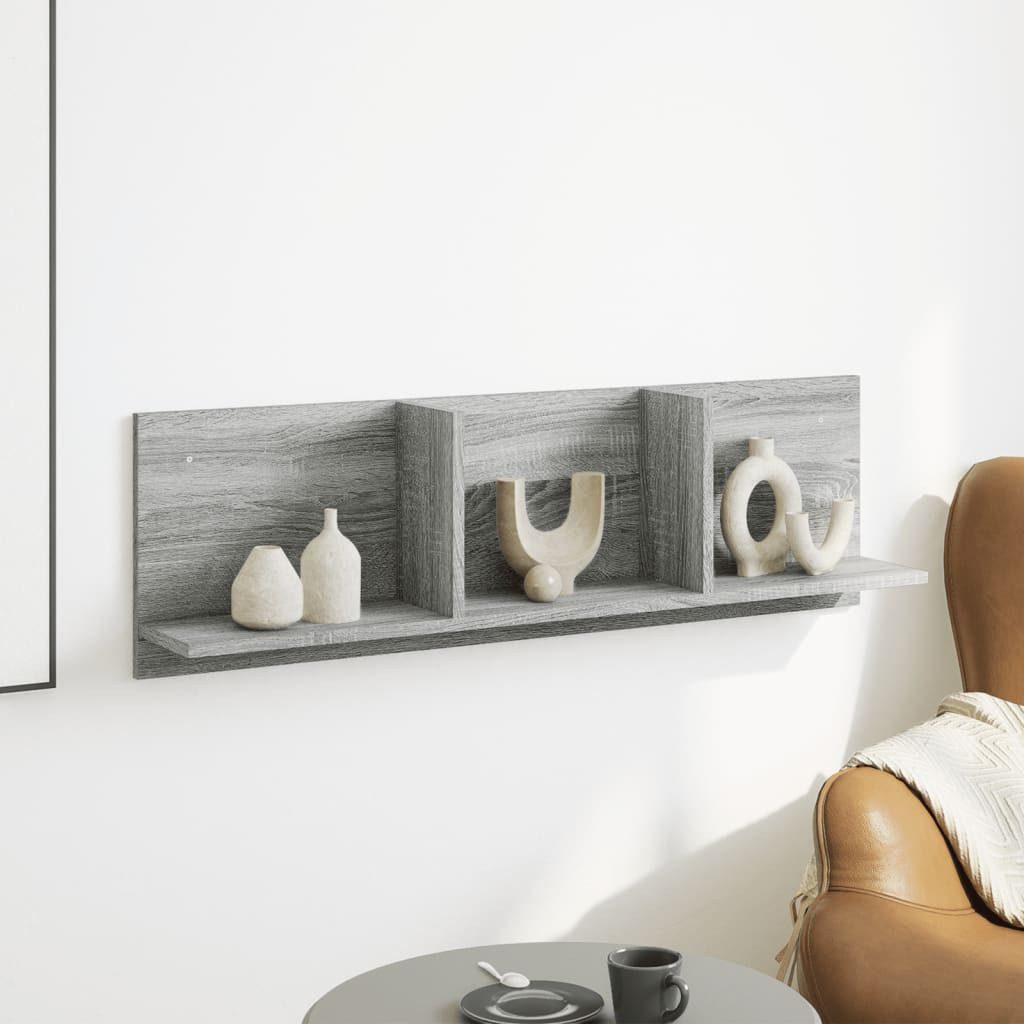 vidaXL Regal Wandschrank 100x16,5x30 cm Grau günstig online kaufen