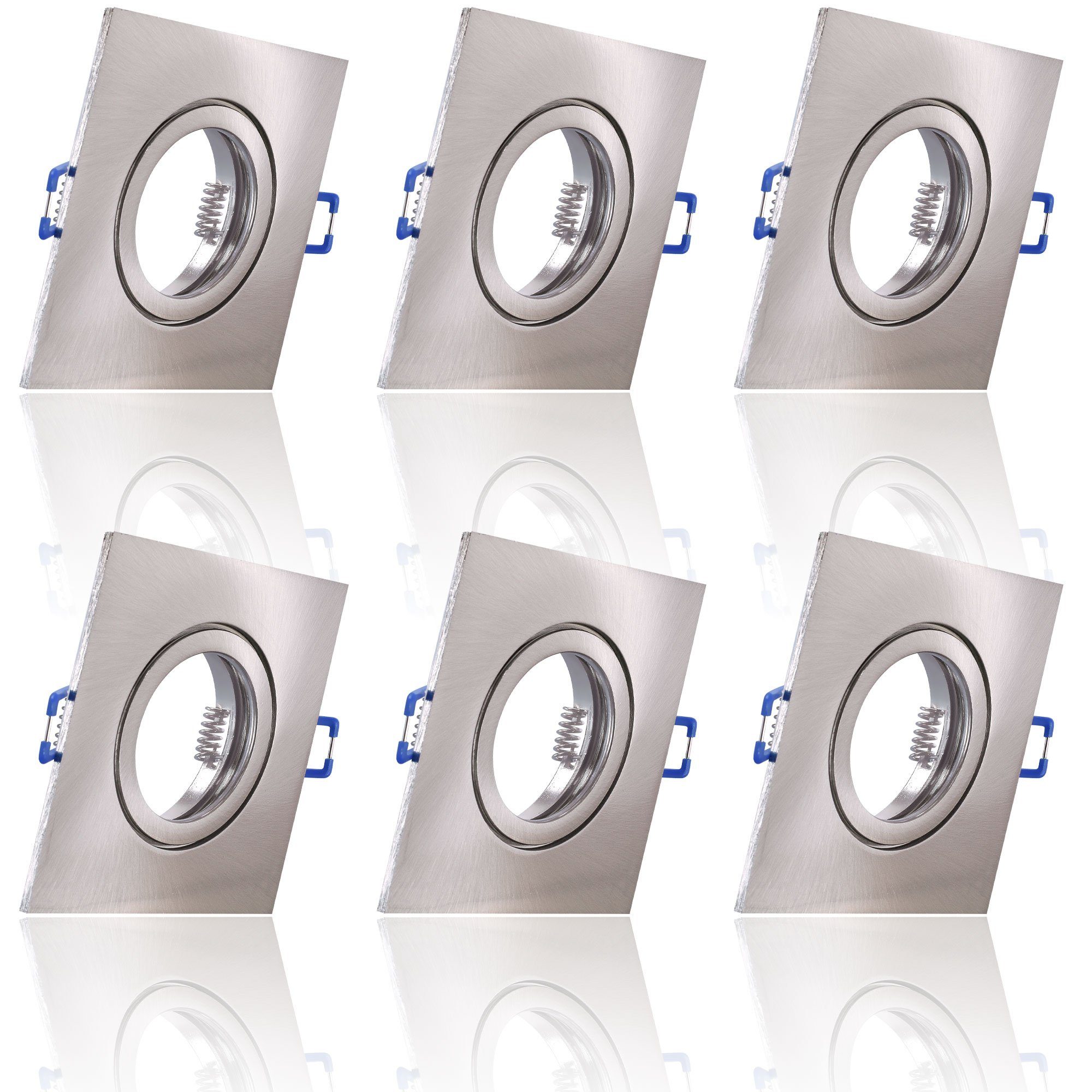 Maxkomfort Einbauleuchte Einbauspot 5102, ohne Leuchtmittel, Bad, Einbauspot, Einbauleuchte, Rahmen, Rostfrei, Deckenspot, Strahler, Feuchtraum, GU10, MR16 Eisen-gebürstet