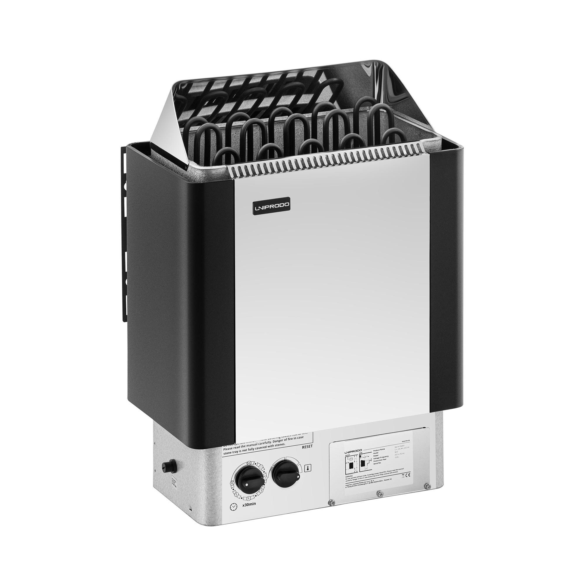 Uniprodo Saunaofen 9 kW Saunaheizgerät elektrisch Saunaheizung Sauna Ofen 400 V 3N, 9 kW, verschiedene Produktvarianten