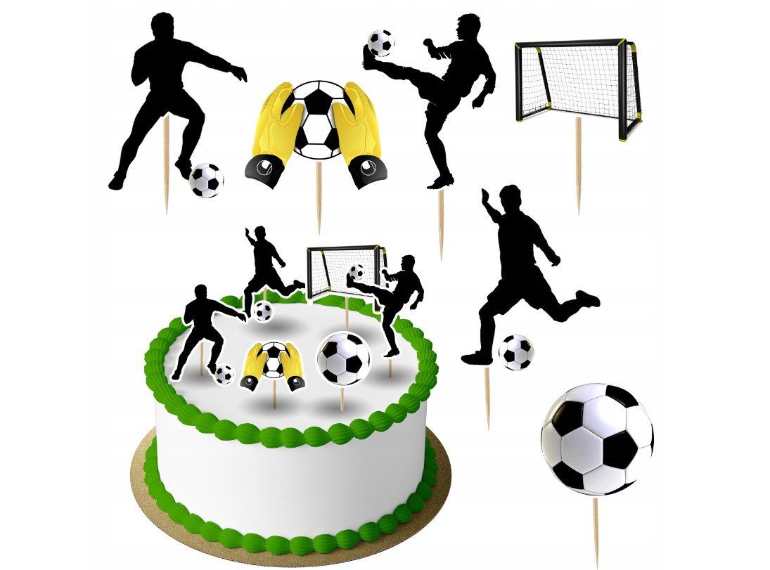 Festivalartikel Tortenstecker Fußball Fußballfiguren Topper Set 6 Stk Torten Deko Kuchen Junge