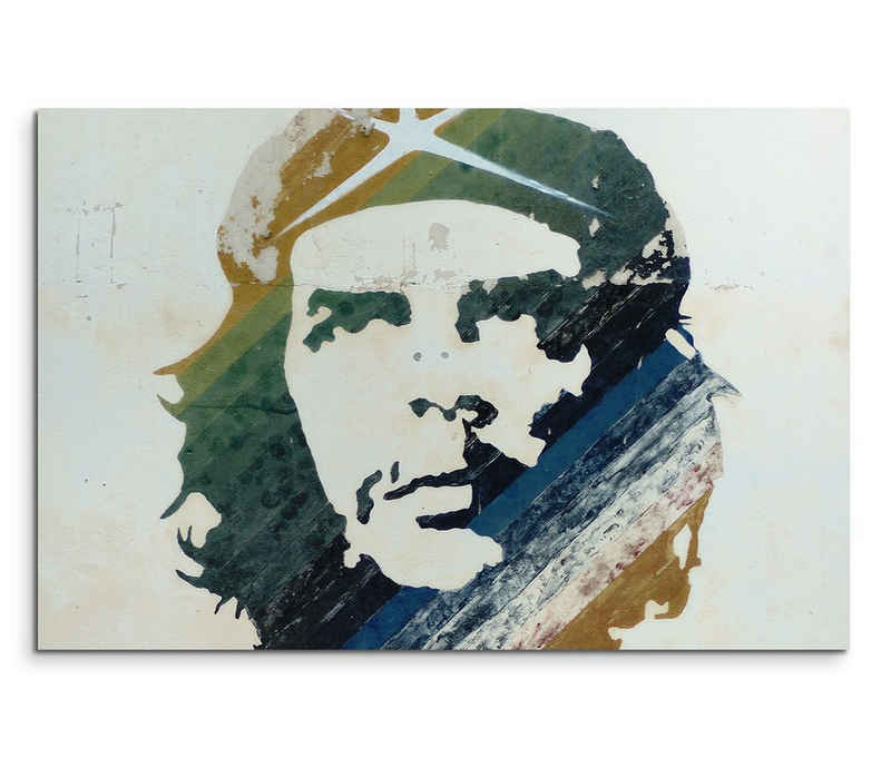 Sinus Art Leinwandbild 120x80cm Wandbild Che Guevara Gemälde Portrait