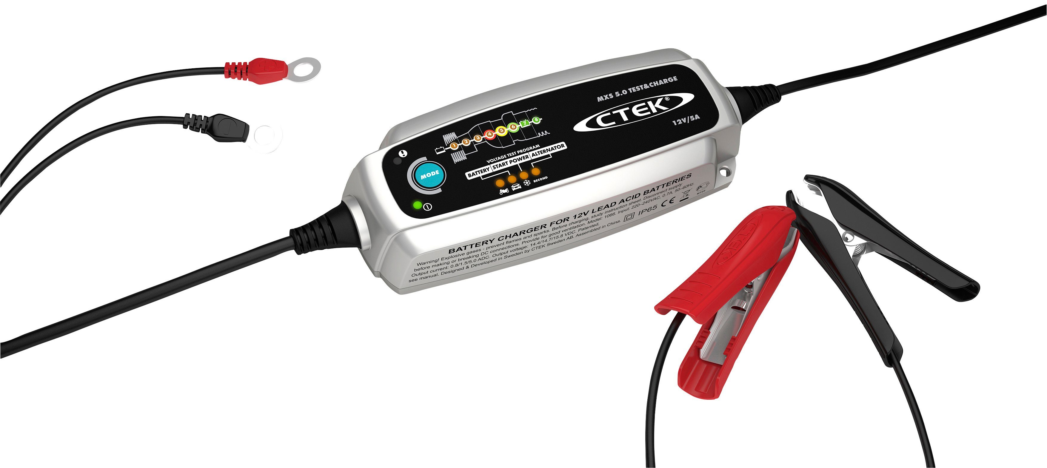 CTEK MXS 5.0 Test & Charge Batterie-Ladegerät (Spannung, Startleistung und  Leistungsverhalten der Lichtmaschine)
