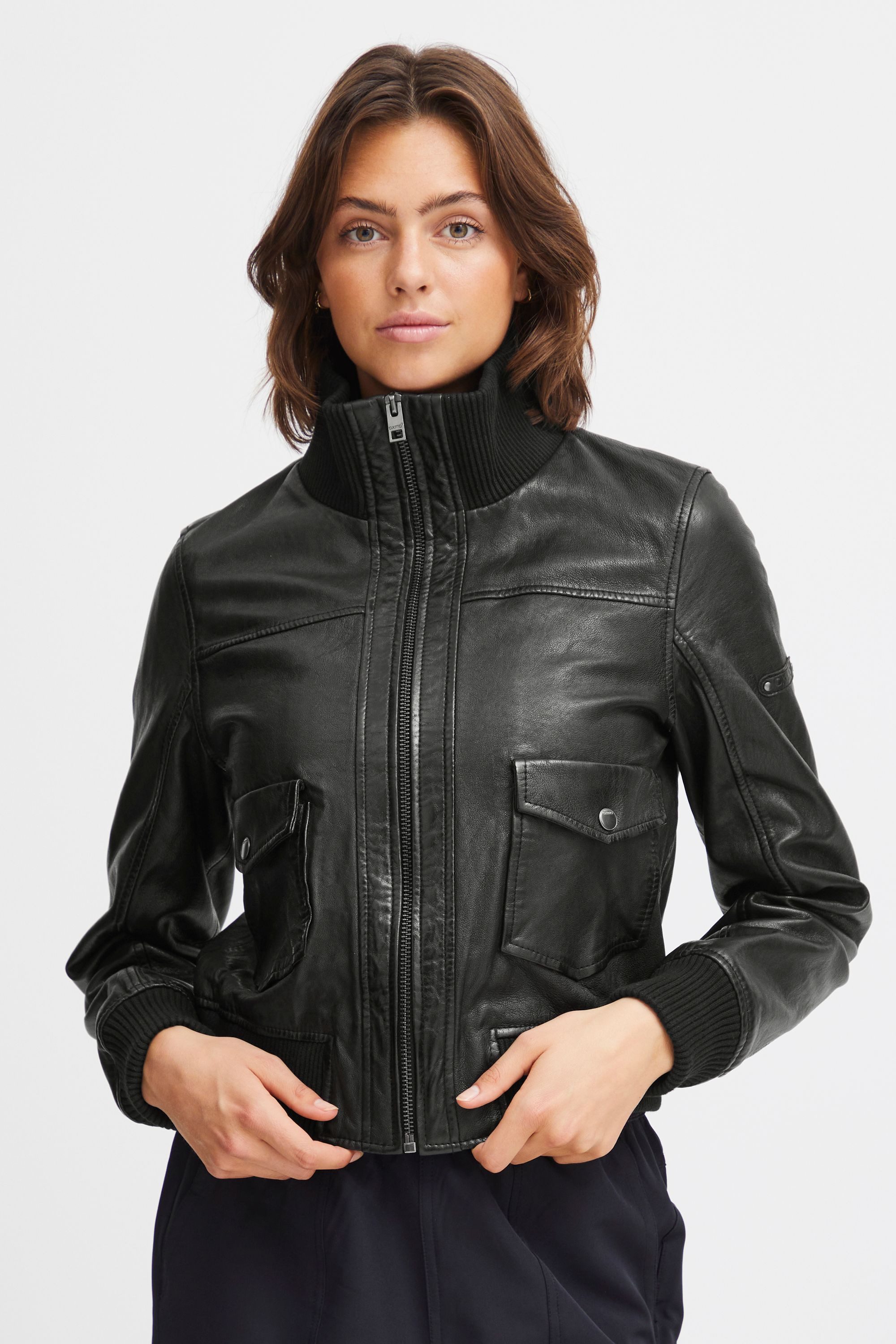 OXMO Lederjacke OXDenny Modische Echtlederjacke im Piloten-Stil