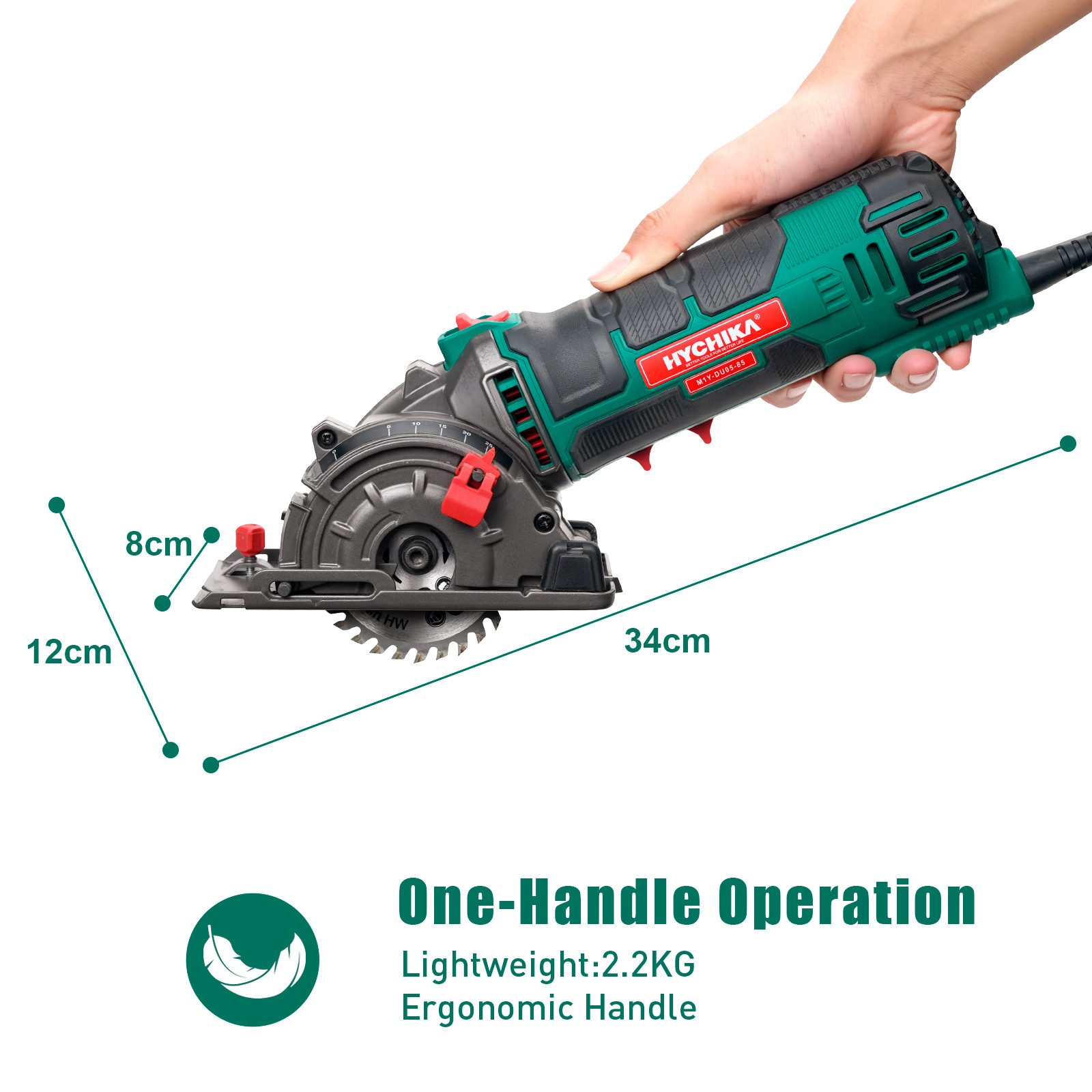 HYCHIKA BETTER TOOLS FOR BETTER LIFE Mini-Handkreissäge HYCHIKA Mini-Kreissäge, handgeführte Kreissäge, 1-St. – Bild 4 von 5