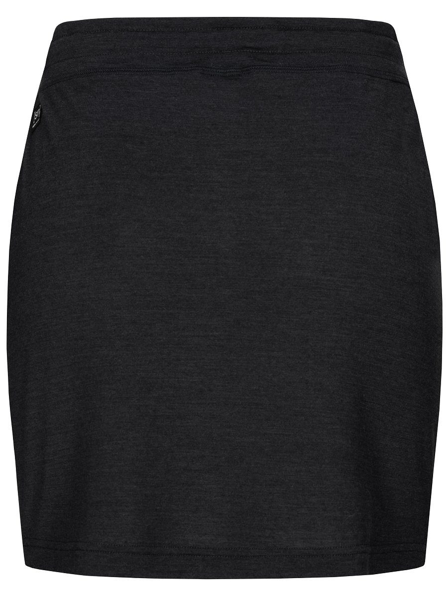 SUPER.NATURAL Sweatrock Merino-Materialmix Merino BLACK atmungsaktiver JET W EVERYDAY Rock MELANGE SKIRT