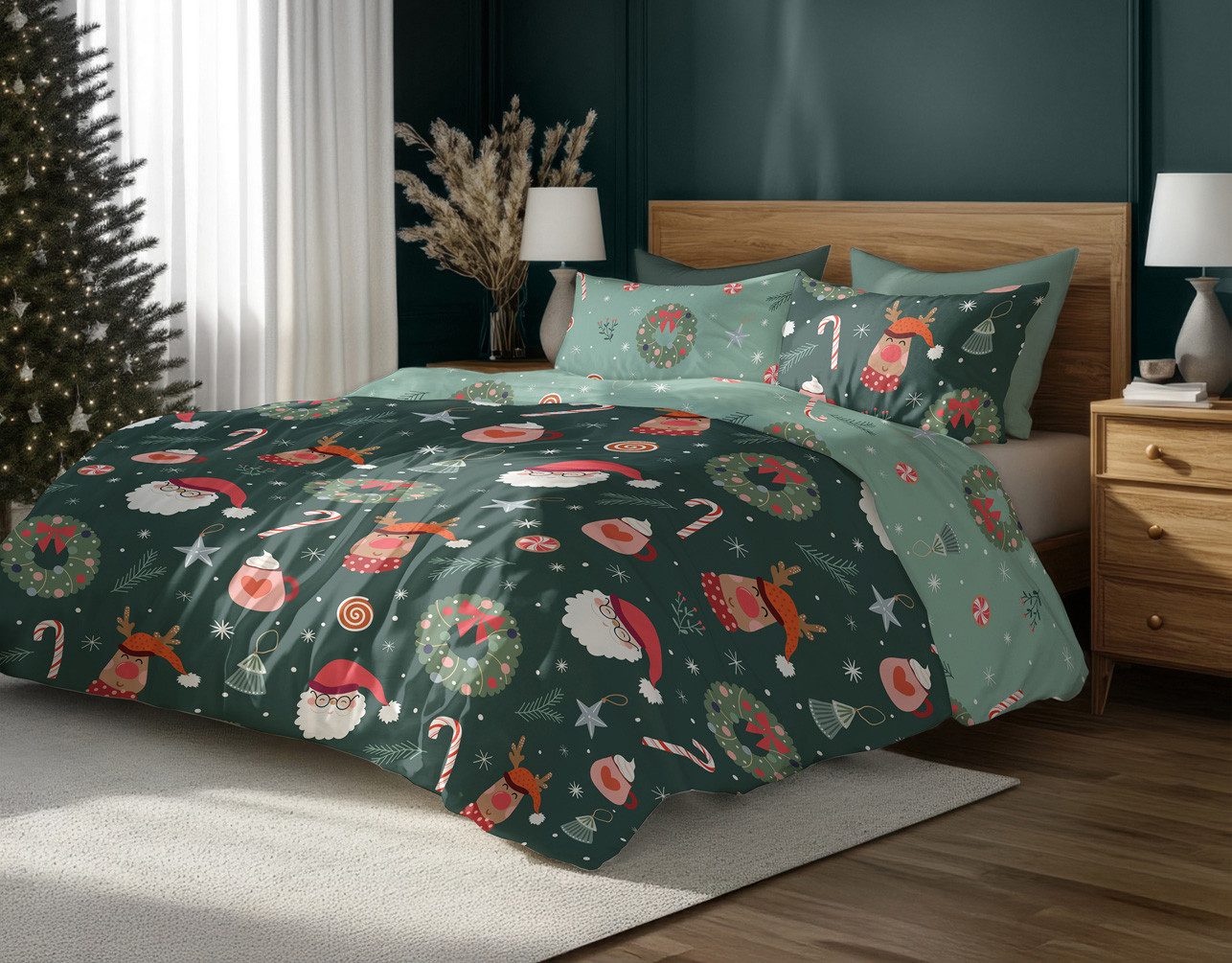 texpot Bettwäsche Weihnachten Winter Wendebettwäsche Garnitur, Baumwolle, 2 günstig online kaufen