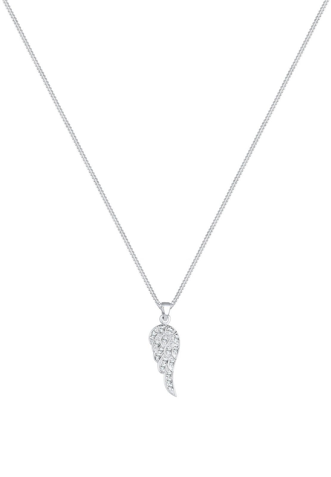 Elli Kette mit Anhänger Flügel Weiß 925 Sterling Silber, mit Kristallen von günstig online kaufen