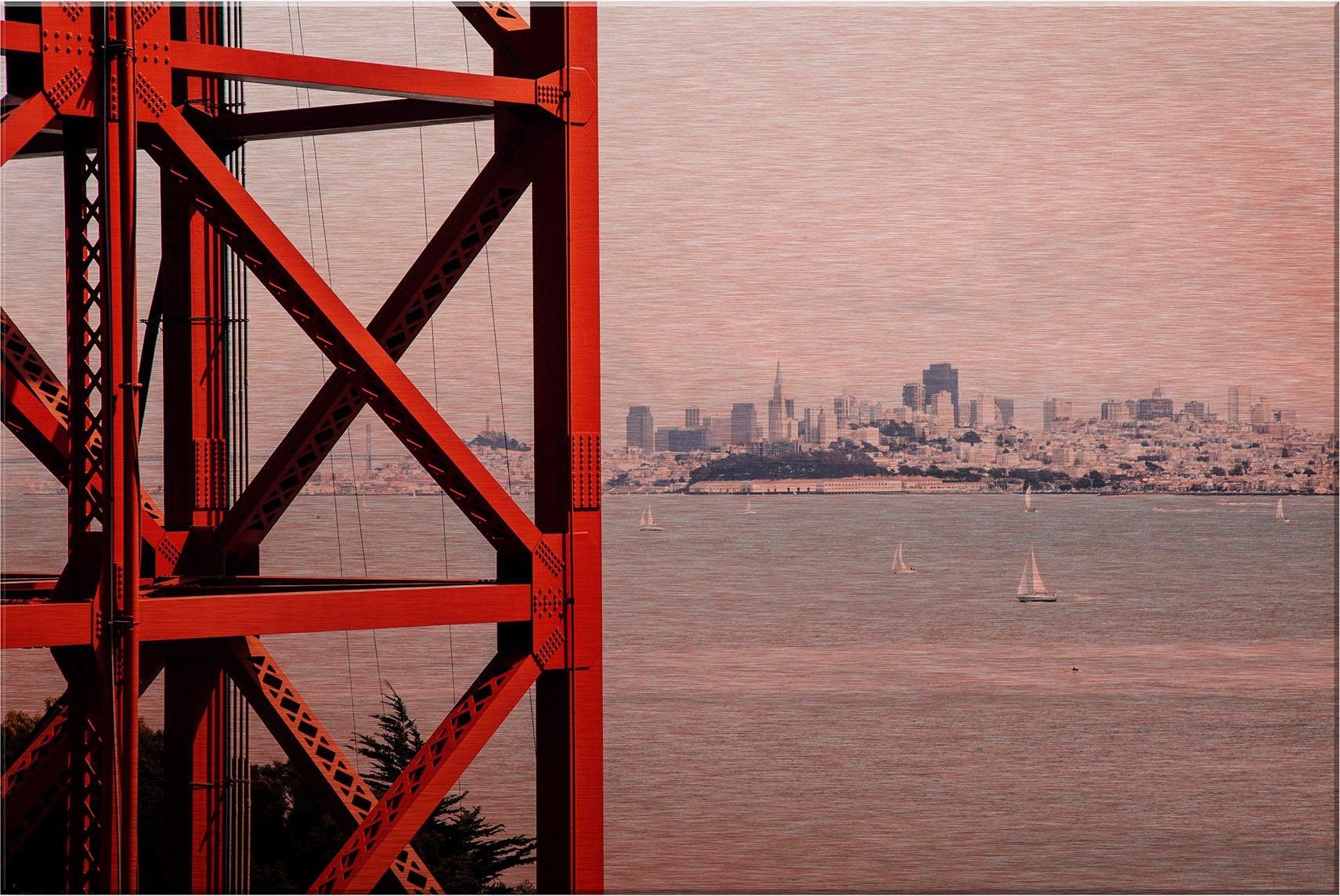 Wall-Art Alu-Dibond-Druck Vor den Toren von San Francisco, 60/40 cm