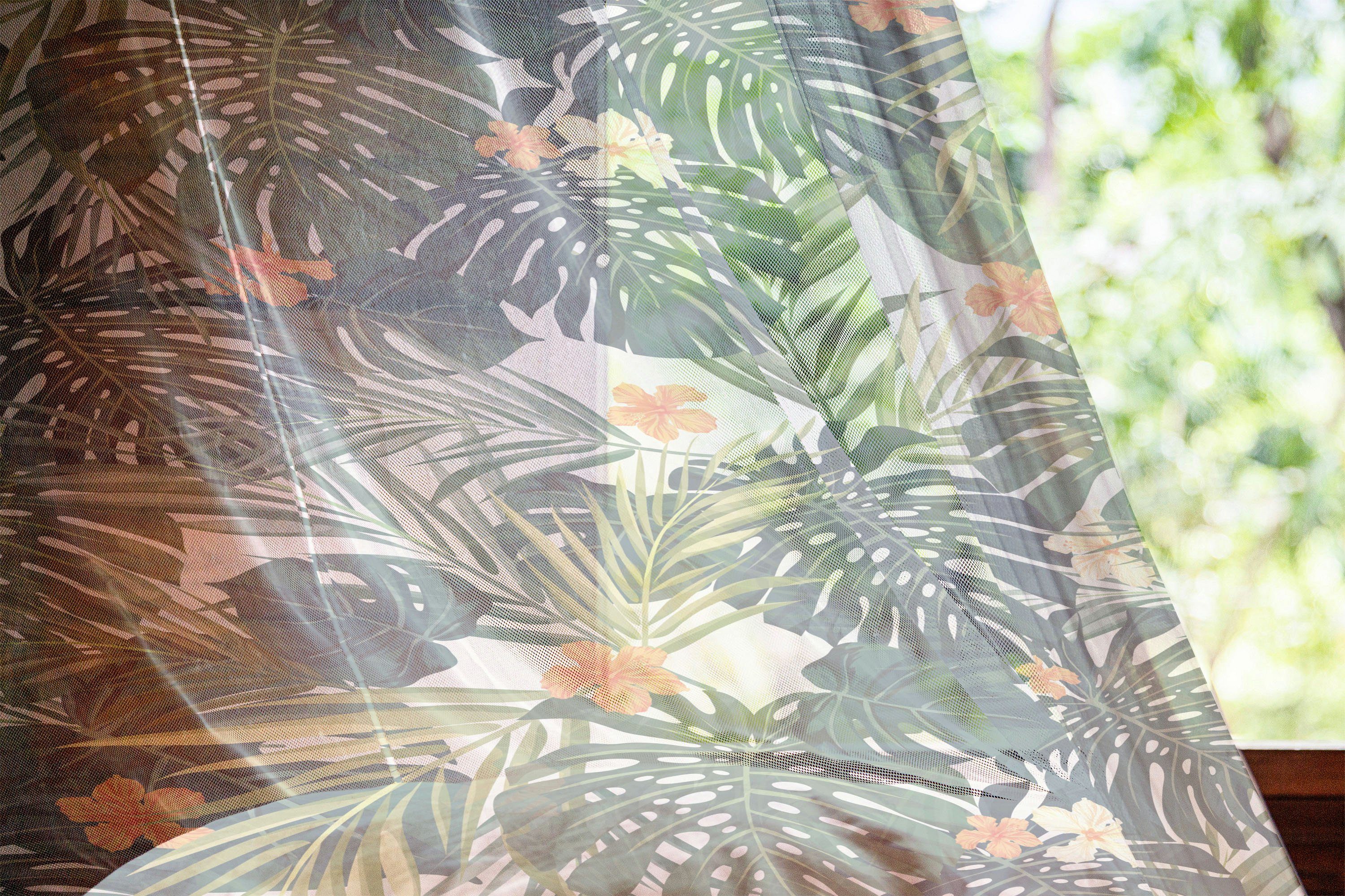 Drapierung 2 Tropic Hochzeit Botanic Panels, Blätter schiere Abakuhaus, für Gardine Party Blumen