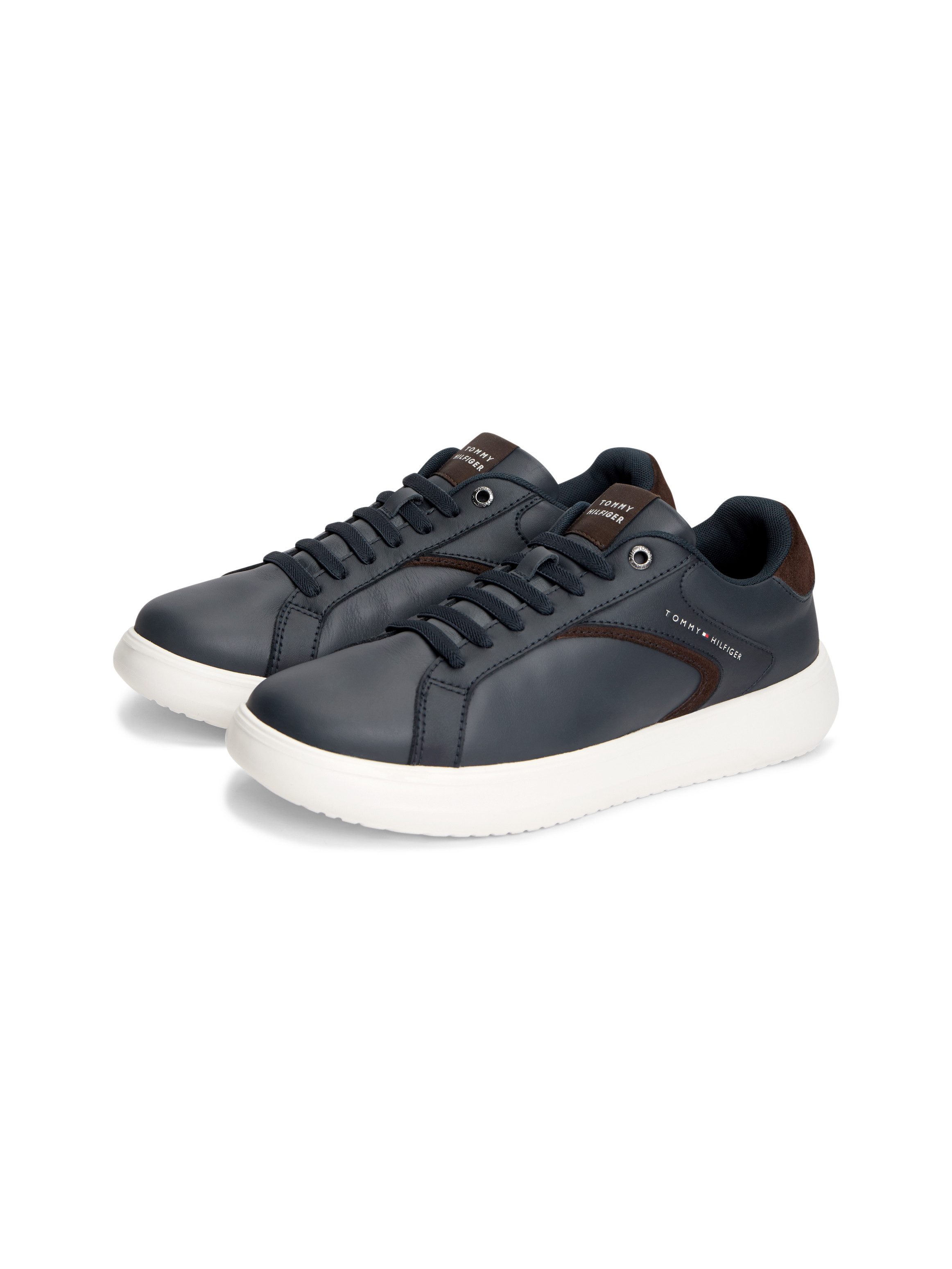 Tommy Hilfiger TH MODERN LIGHTCUP LEATHER Sneaker Freizeitschuh, Halbschuh, Schnürschuh mit Kontrastbesätzen