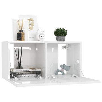 furnicato TV-Schrank TV-Hängeschränke 2 Stk. Hochglanz-Weiß 60x30x30 cm