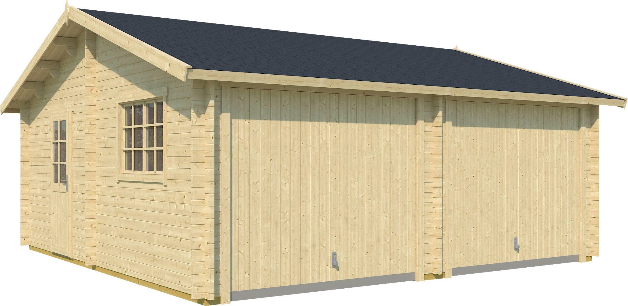 LASITA MAJA Garage Falkland (Set, Für 2 Fahrzeuge geeignet), Garage + 2 Schwingtoren