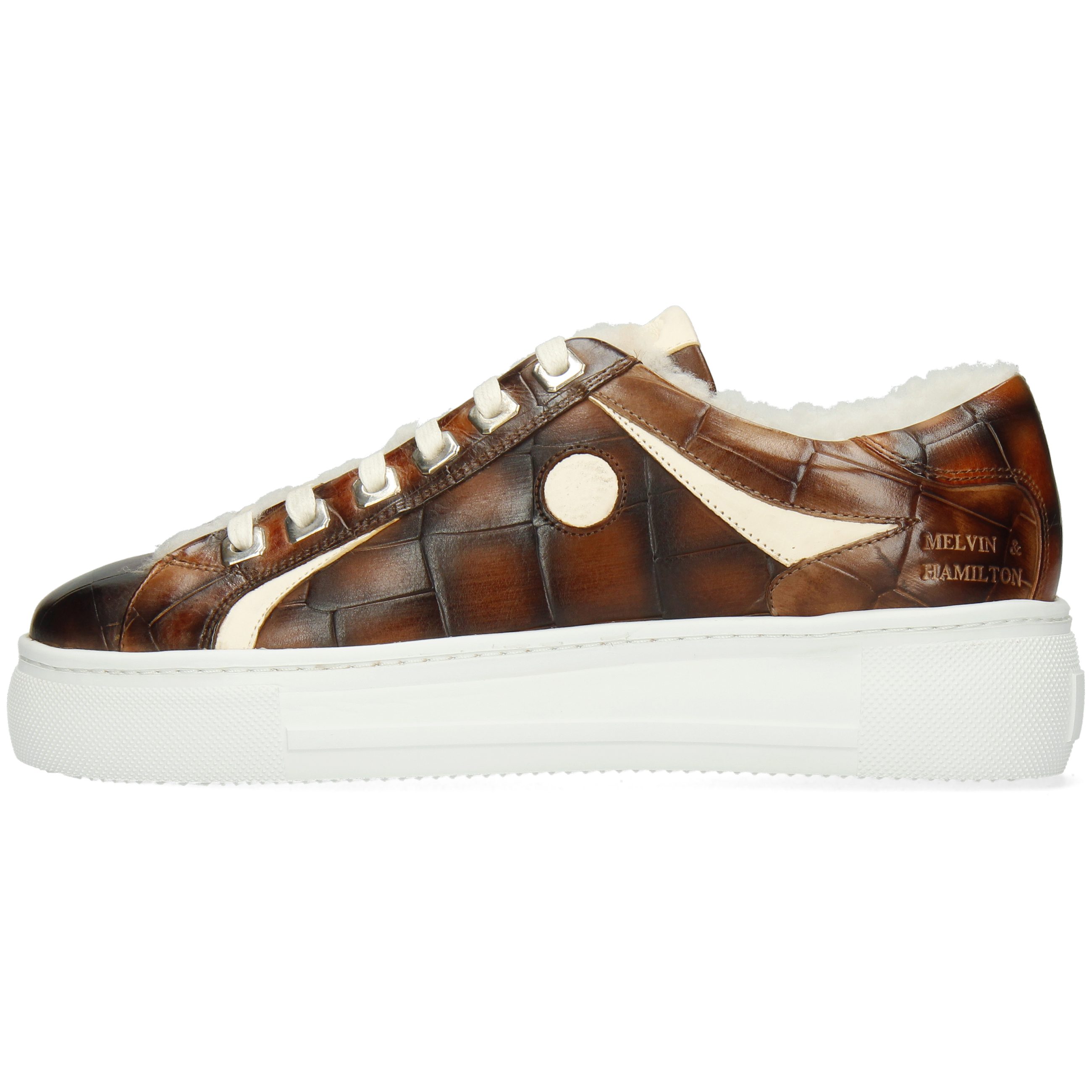 Melvin & Hamilton Amber 4 Mid Tan Wood White Sneaker Vegas Brown Turtle