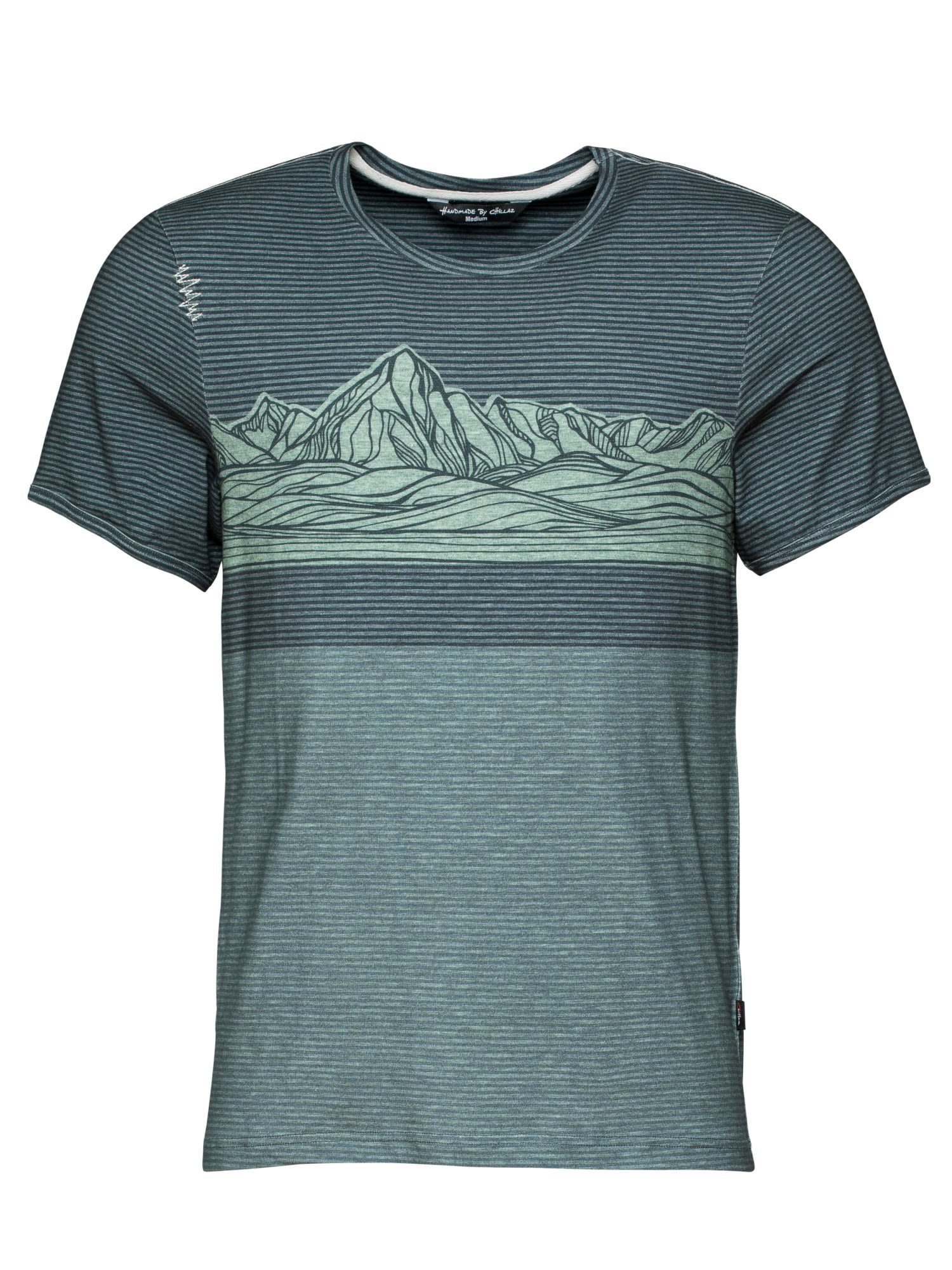 Chillaz T-Shirt Chillaz M Mountain Stripes T-shirt Herren Green