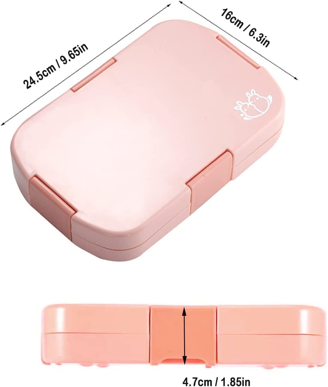 Haiaveng Lunchbox Bento mit Vesperdose Rosa Fächern(6 Brotbüchse, Fächer), Box Kinder Auslaufsicher