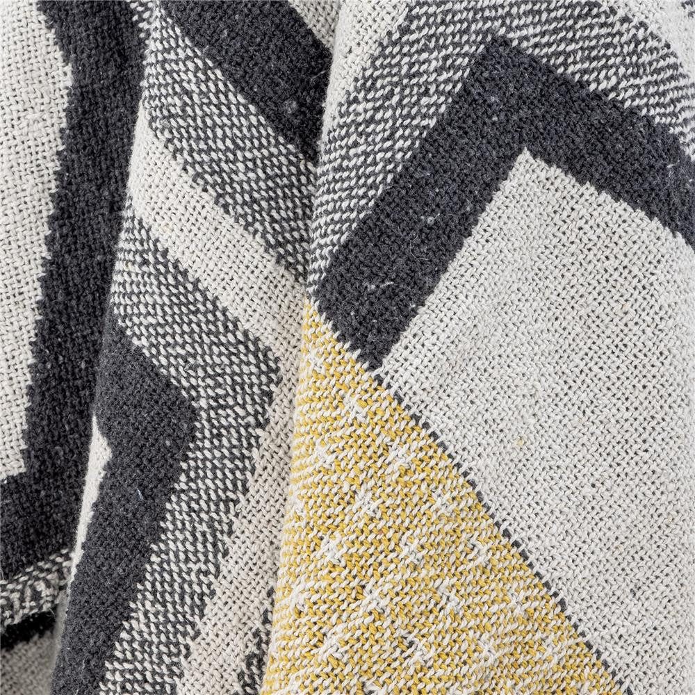 Wohndecke Annli Tagesdecke in Grau aus recycelter Baumwolle, Bloomingville, dänisches Design, Kuscheldecke, Sofadecke, warme Farbtöne, Sommerdecke