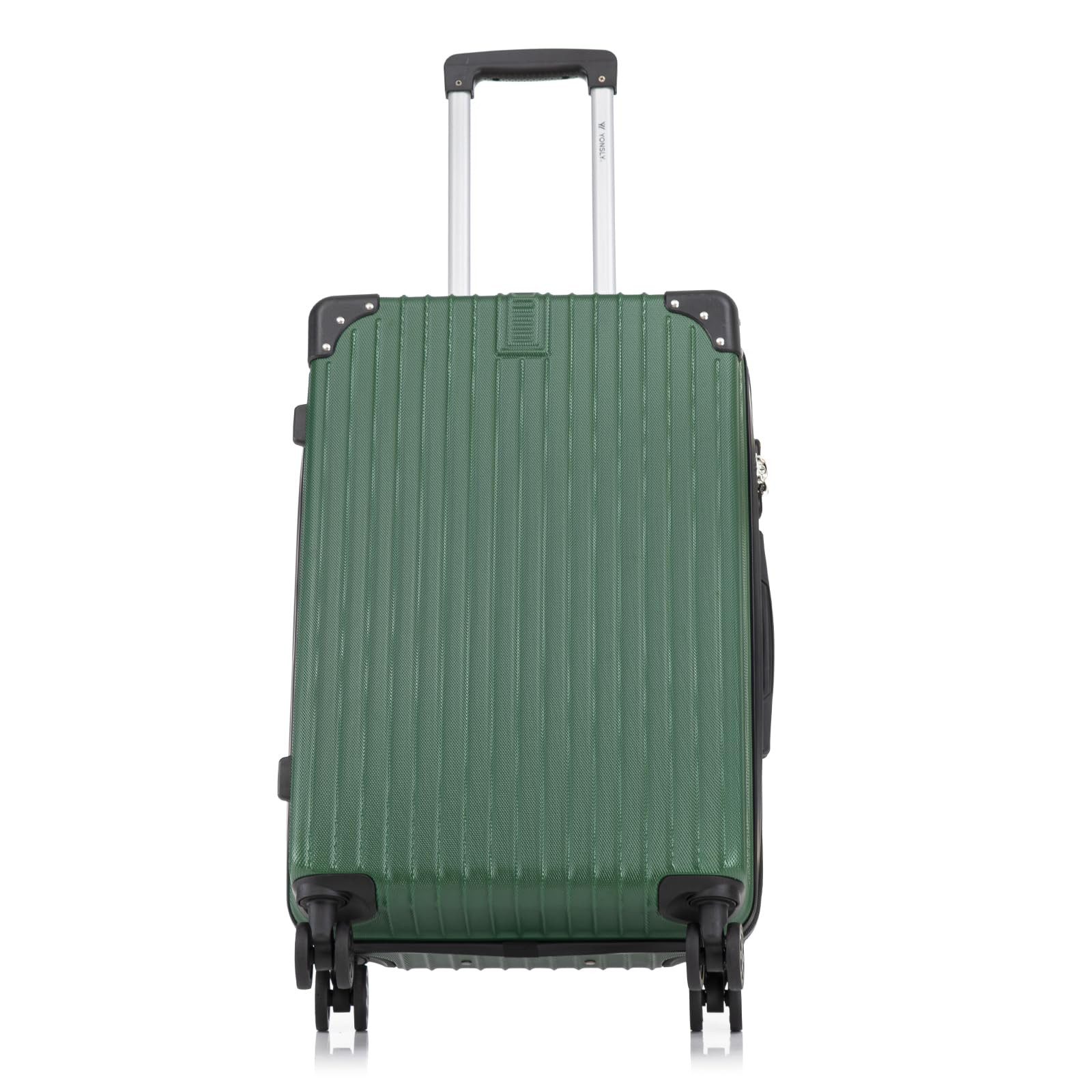 YONSLY Kofferset Trolleyset Hartschale 3-teilig, Reisekoffer Set mit 360° ABS Trolley, 4 Rollen, (3 tlg., Sicherheitsschloss & Weichem Gummigriff, 210D-Futter Handgepäck M L XL), 3er Set – Stabiles Leichtgewicht für Business und Reise