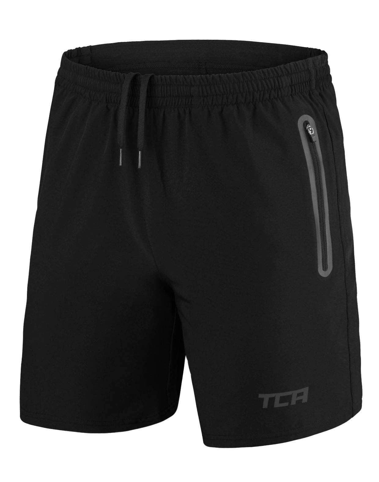 Trainingsshorts TCA Herren Elite Tech Laufhose - Schwarz/Schwarz
