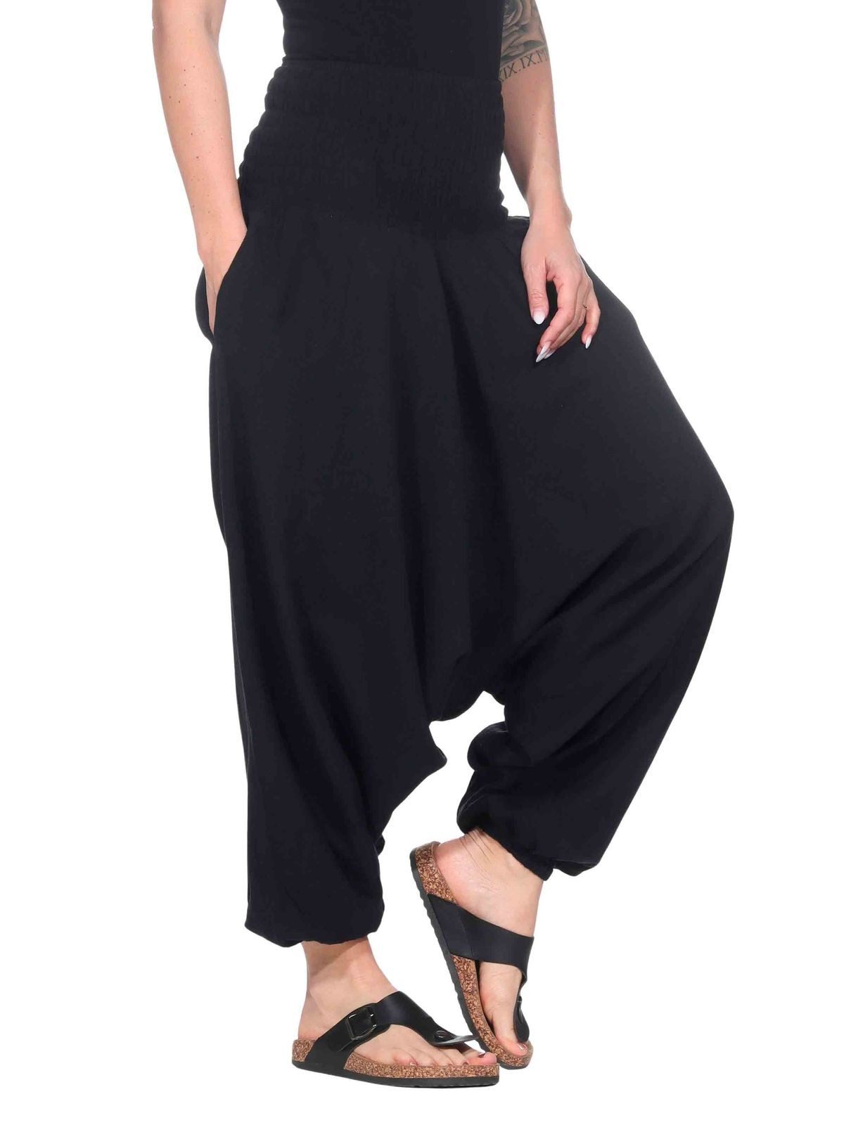 KUNST UND MAGIE Haremshose Unisex Orientalische Haremshose Pluderhose Pumphose Einheitsgröße