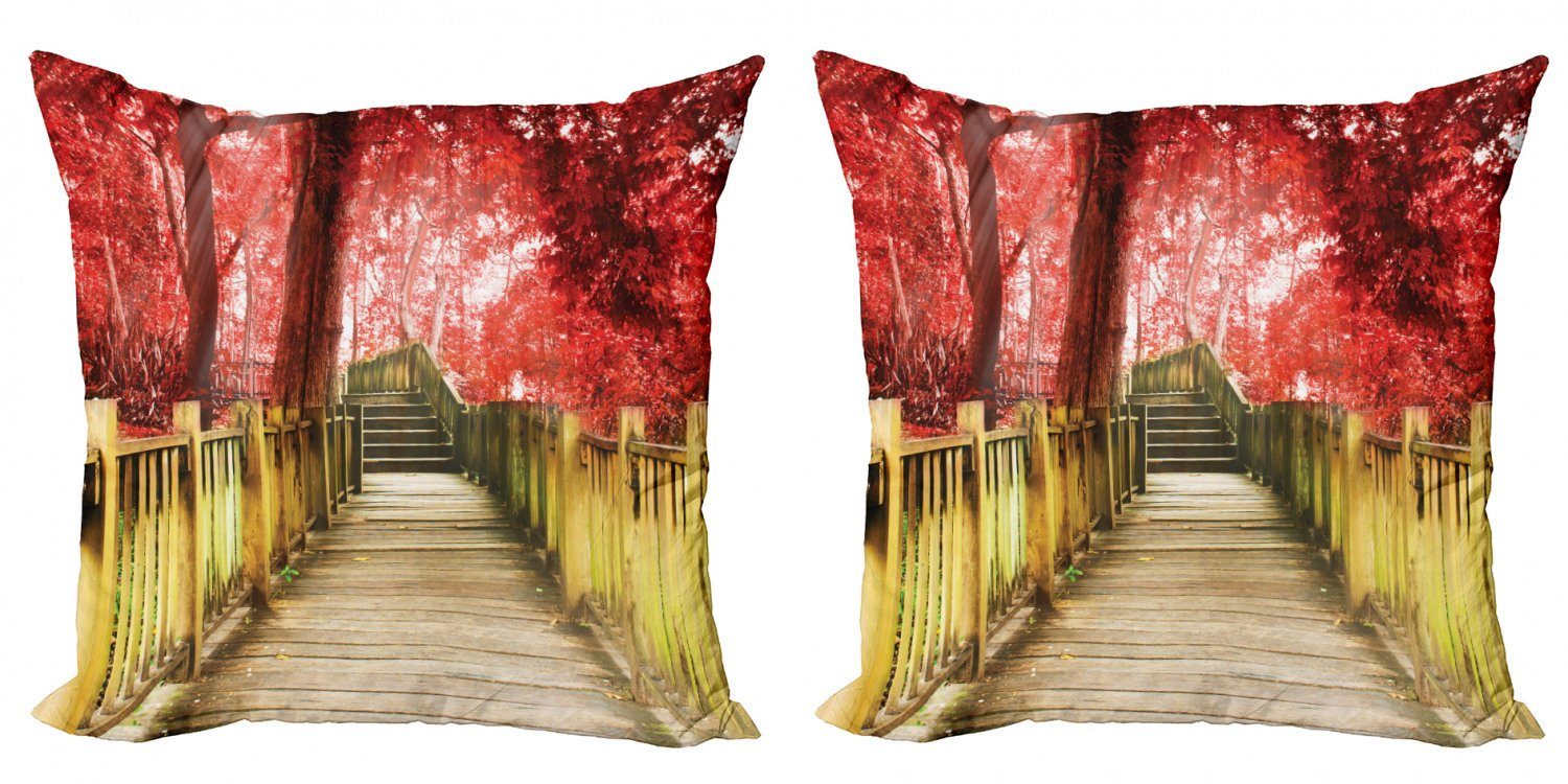 Kissenbezüge Modern Accent Doppelseitiger Digitaldruck, Abakuhaus (2 Stück), Toskana Autumn Farmhouse Woods Park
