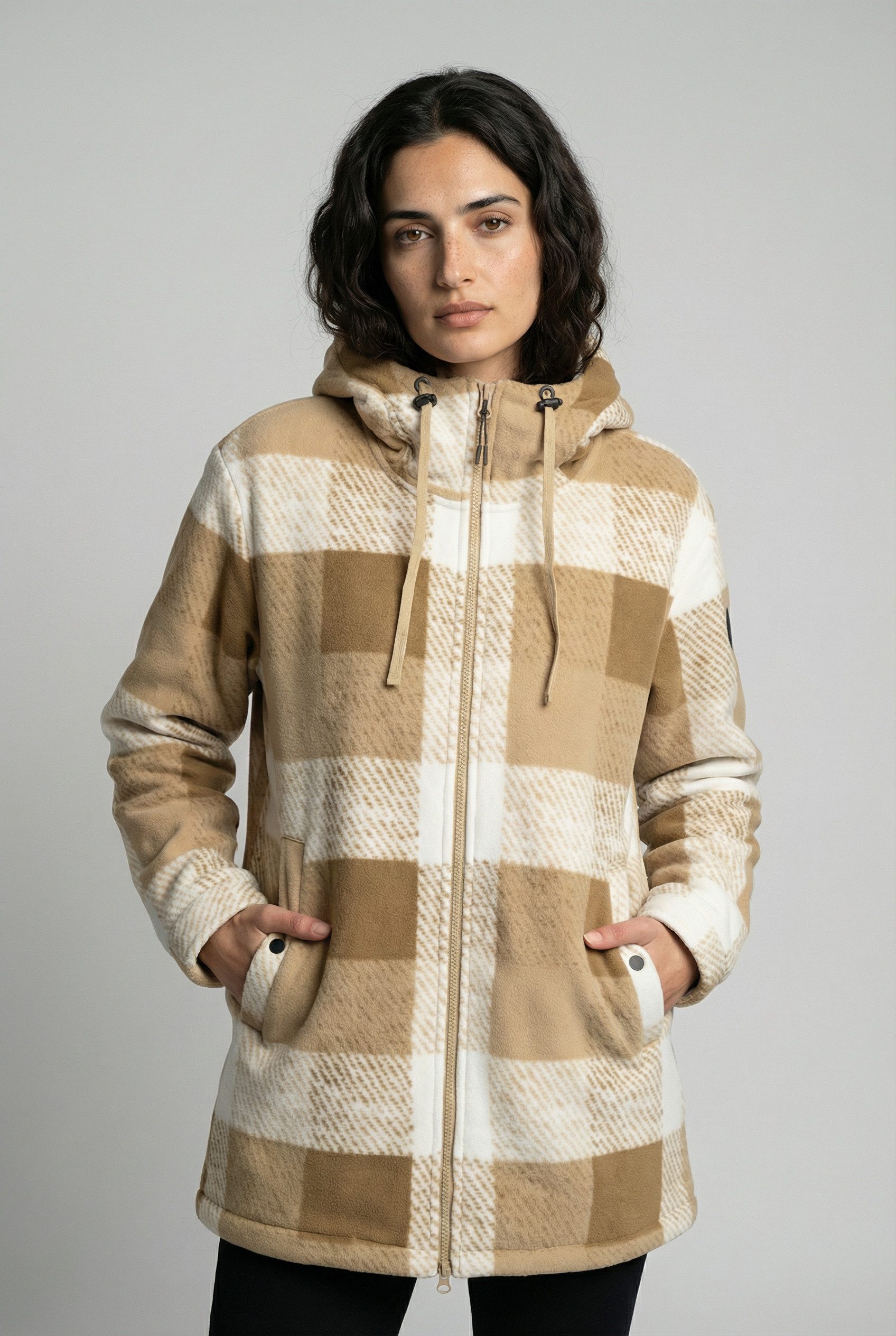 Icepeak Fleecejacke ICEPEAK PAPAIKOU mit Kapuze und Kordelzügen, lockere Pa günstig online kaufen