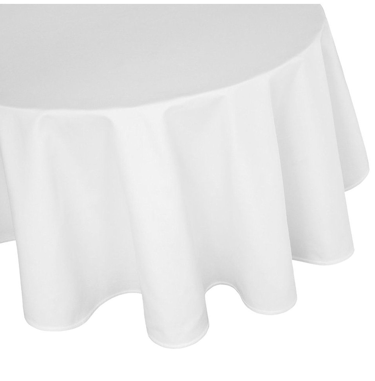 TextilDepot24 Tischdecke runde Tischdecke aus 100% Baumwolle - Damast -  Farbe weiß - diverse Größen