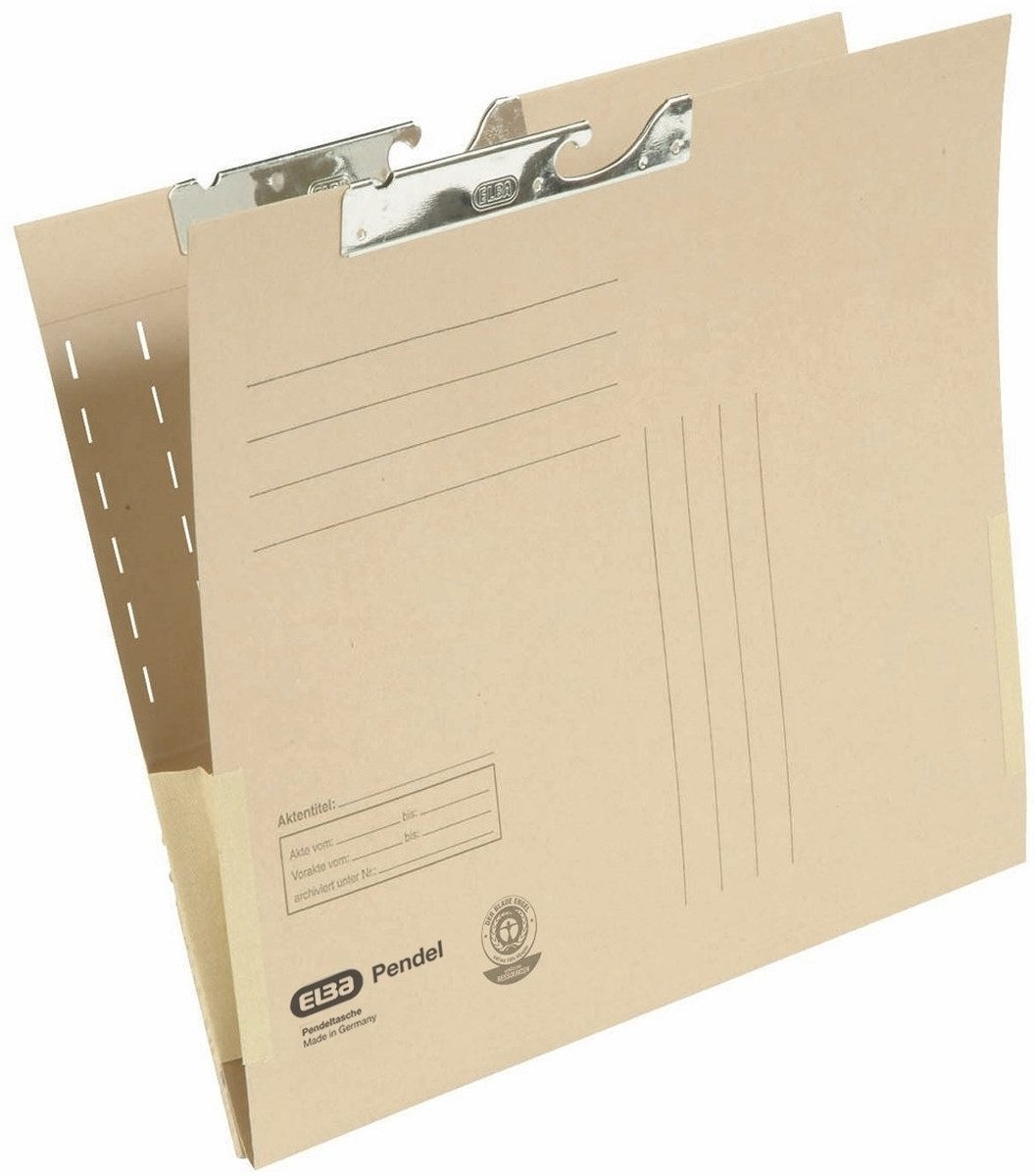 ELBA Hefter Pendeltasche A4 230g/qm Natronkarton naturbraun