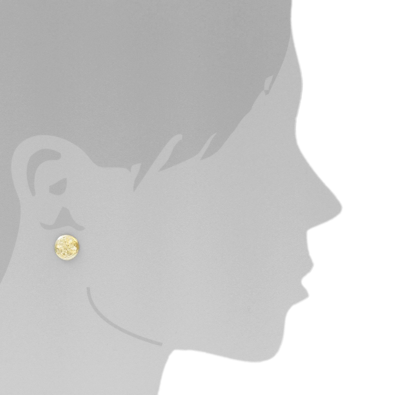 OSTSEE-SCHMUCK Paar Ohrstecker Ostsee-Schmuck Ohrstecker Hiddensee 13 mm rund (2-tlg)