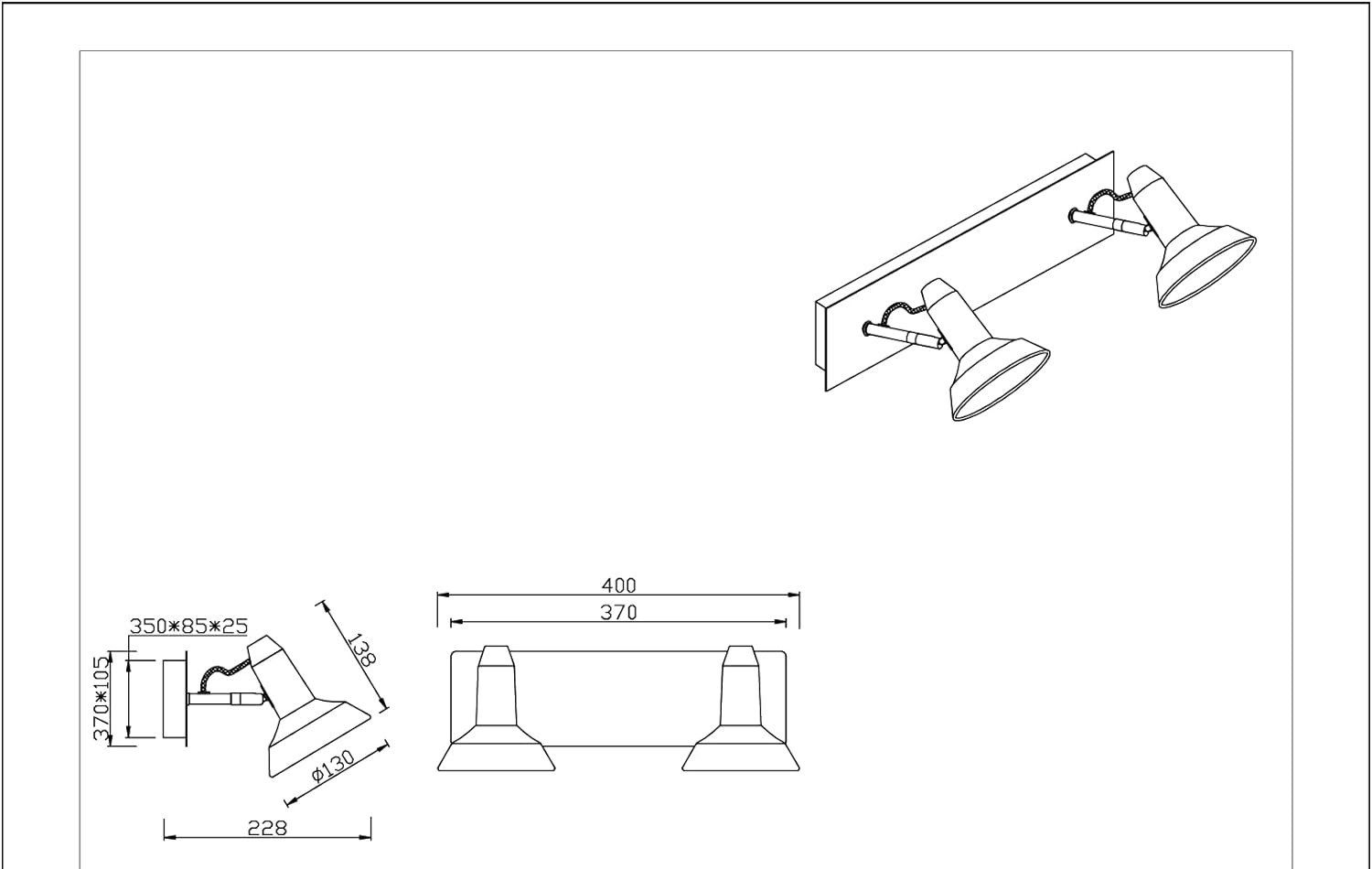 lightling Deckenspot Roxanne, ohne Leuchtmittel, schwenkbar, Innenschirm