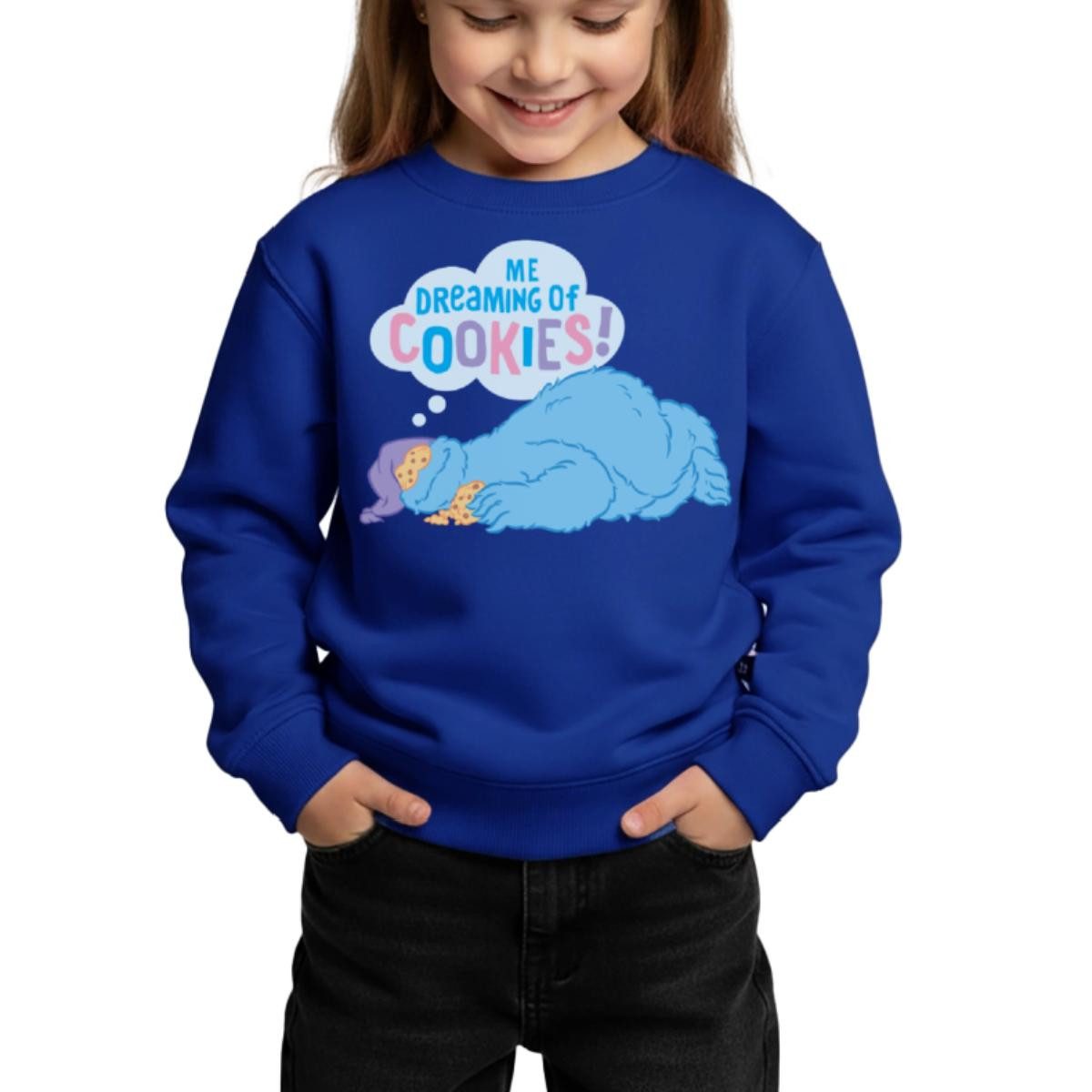Sweatshirt Sesamstraße Krümelmonster Traum über Kekse Kinder Premium Pullover