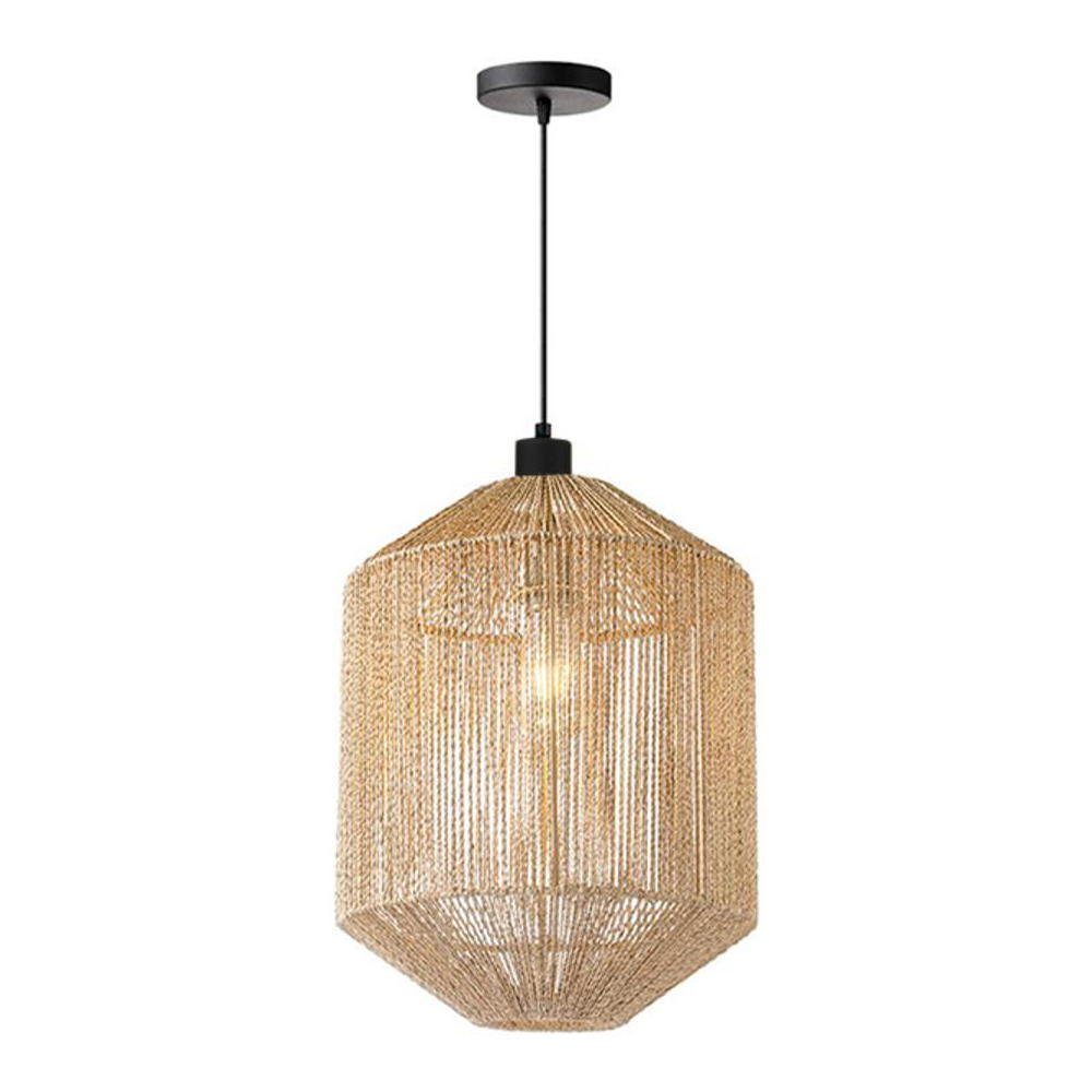 famlights Hängeleuchte, Pendelleuchte keine Jute Hjördis E27, Leuchtmittel Hängeleuchte, Pendelleuchte Pendellampe, Nein, Braun in Angabe, aus enthalten: warmweiss