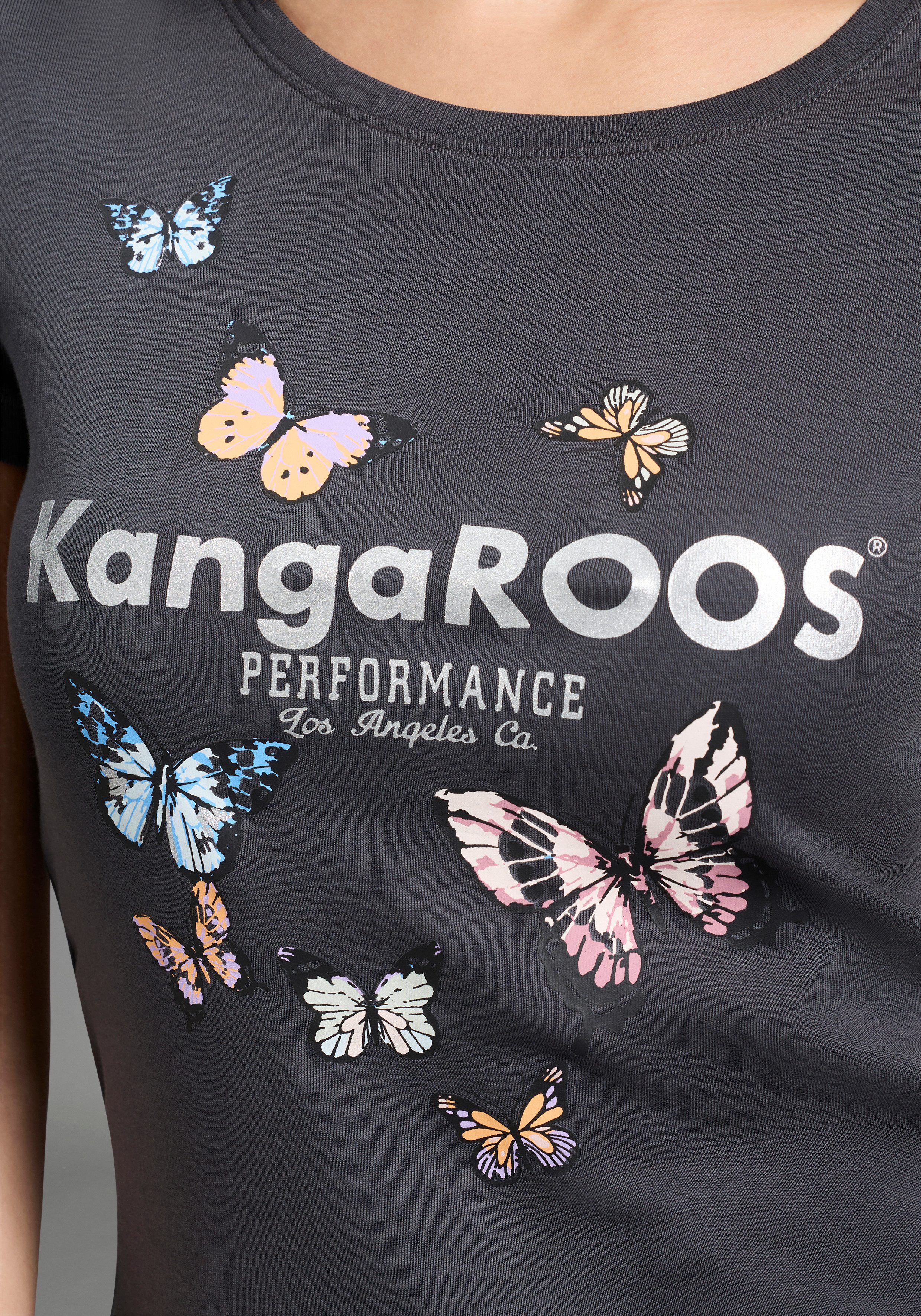 KangaROOS T-Shirt Kurzarm, körpernahe Passform, aus Rippware