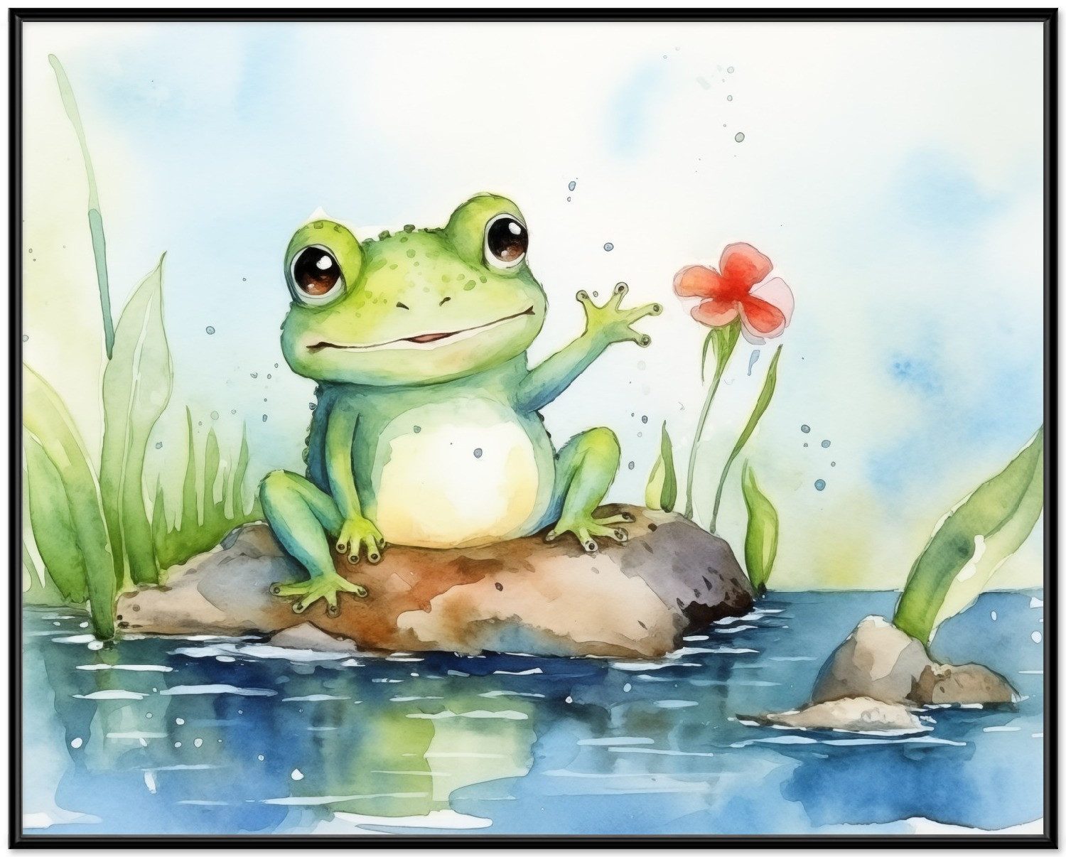 Wallario Poster, Frosch in Aquarell, in günstig online kaufen