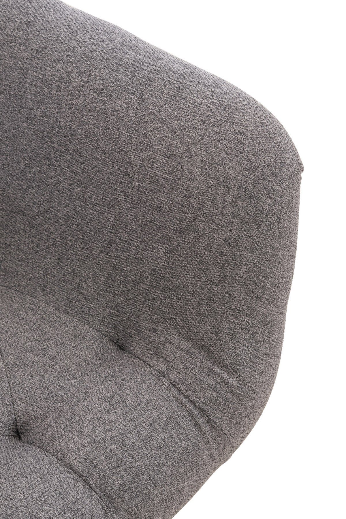 TPFLiving Esszimmerstuhl Lamfol mit - grau Stoff Konferenzstuhl gepolsterter - Metall Sitzfläche: (Küchenstuhl - Wohnzimmerstuhl), Esstischstuhl Gestell: hochwertig schwarz Sitzfläche 